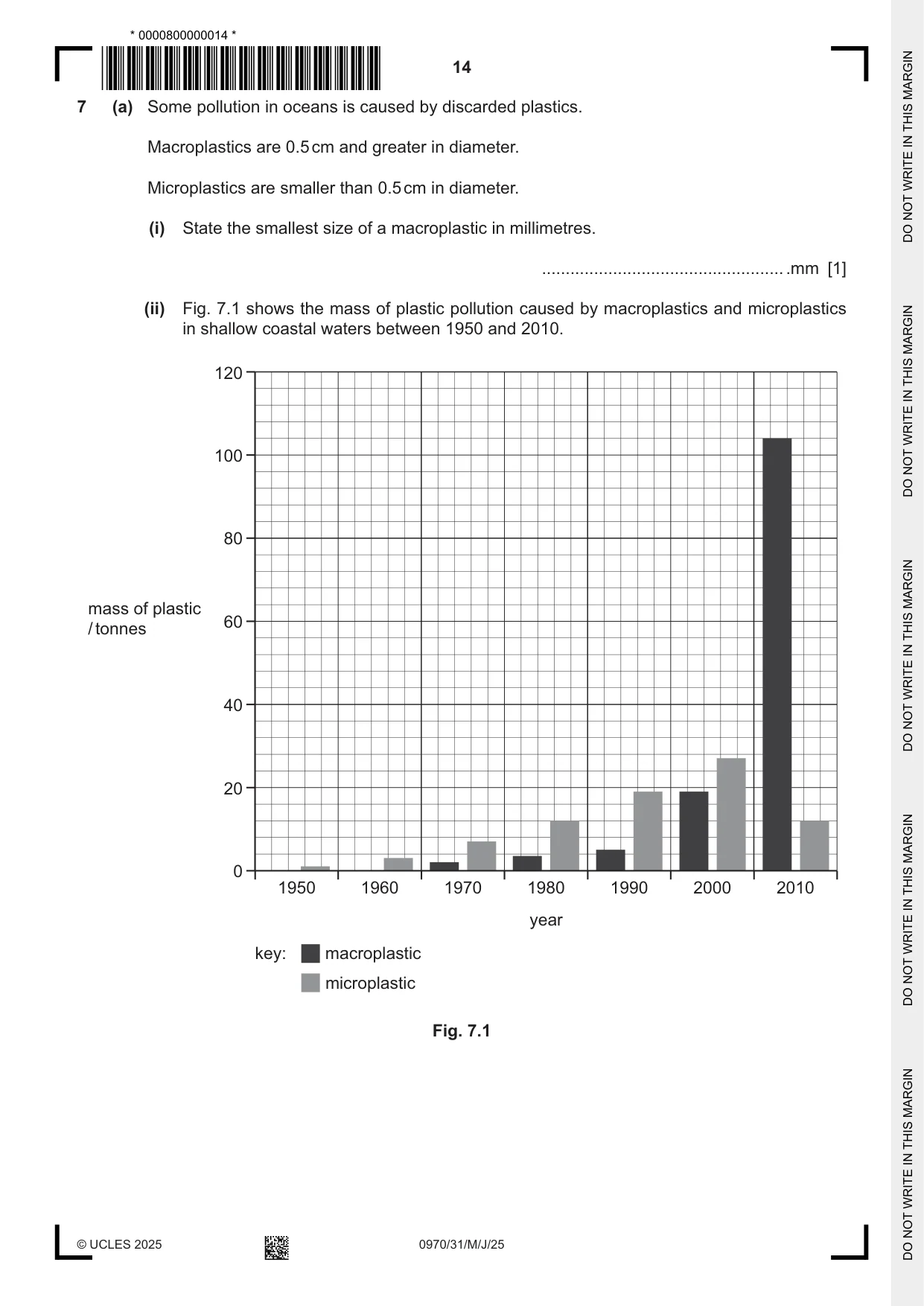Cambridge IGCSE Biology (9-1) 0970 2025 May/June Paper 3 · Variant 1 question paper, page 14 of 20