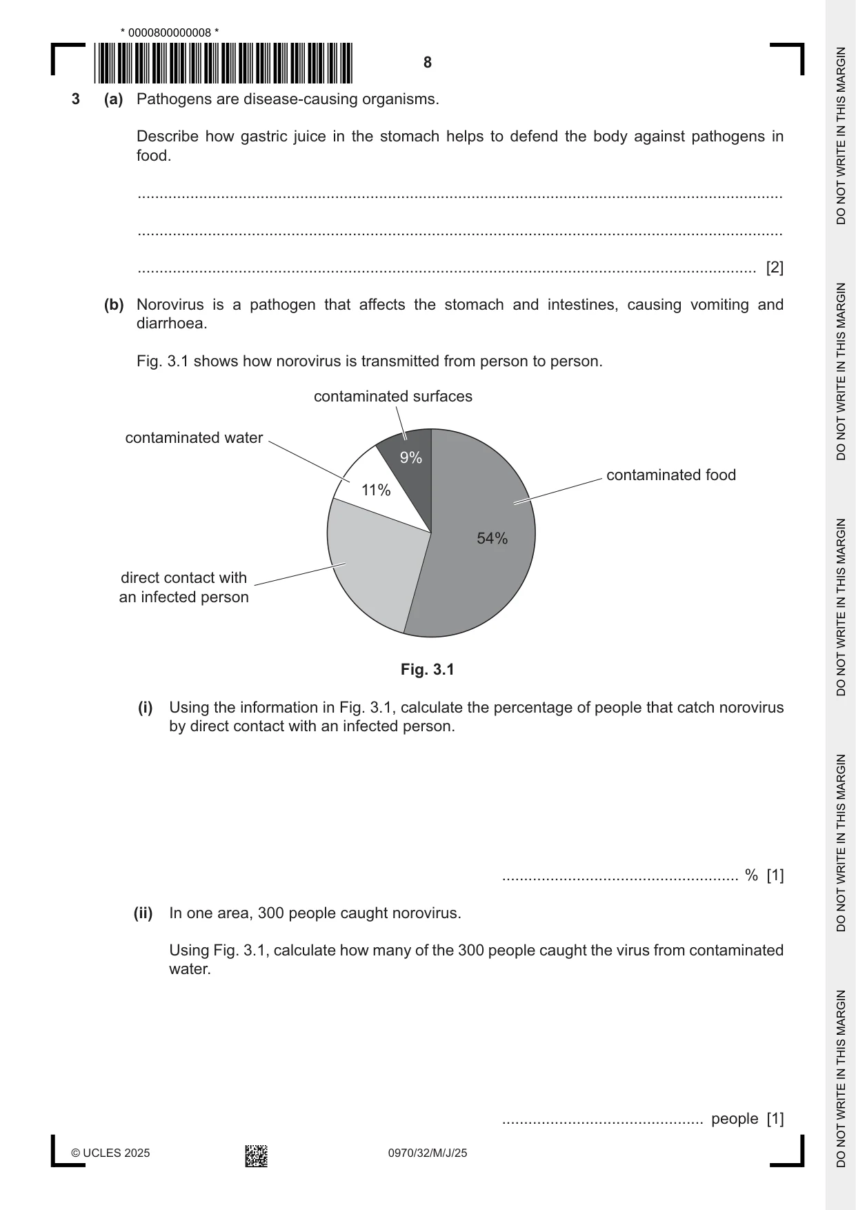 Cambridge IGCSE Biology (9-1) 0970 2025 May/June Paper 3 · Variant 2 question paper, page 8 of 20