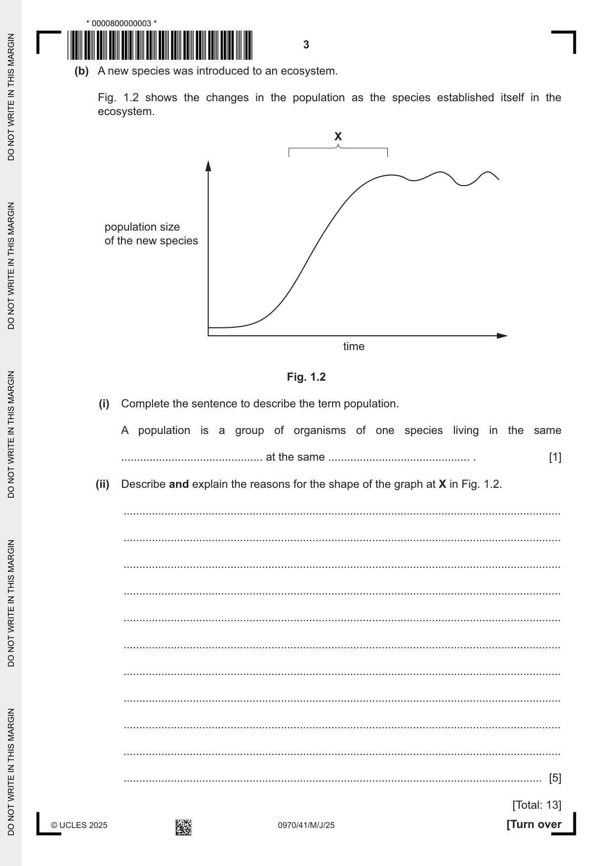 Cambridge IGCSE Biology (9-1) 0970 2025 May/June Paper 4 · Variant 1 question paper, page 3 of 20