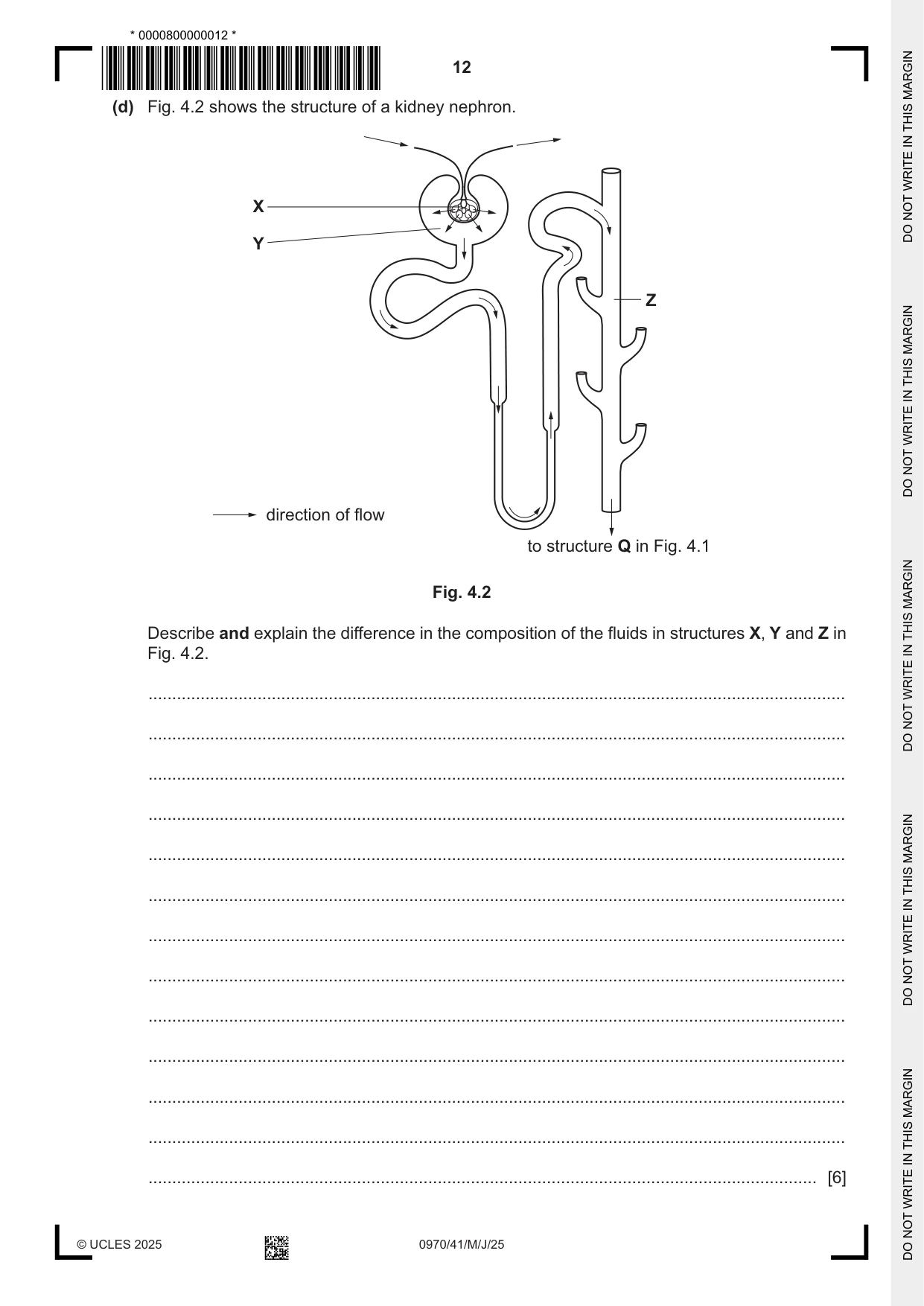 Cambridge IGCSE Biology (9-1) 0970 2025 May/June Paper 4 · Variant 1 question paper, page 12 of 20