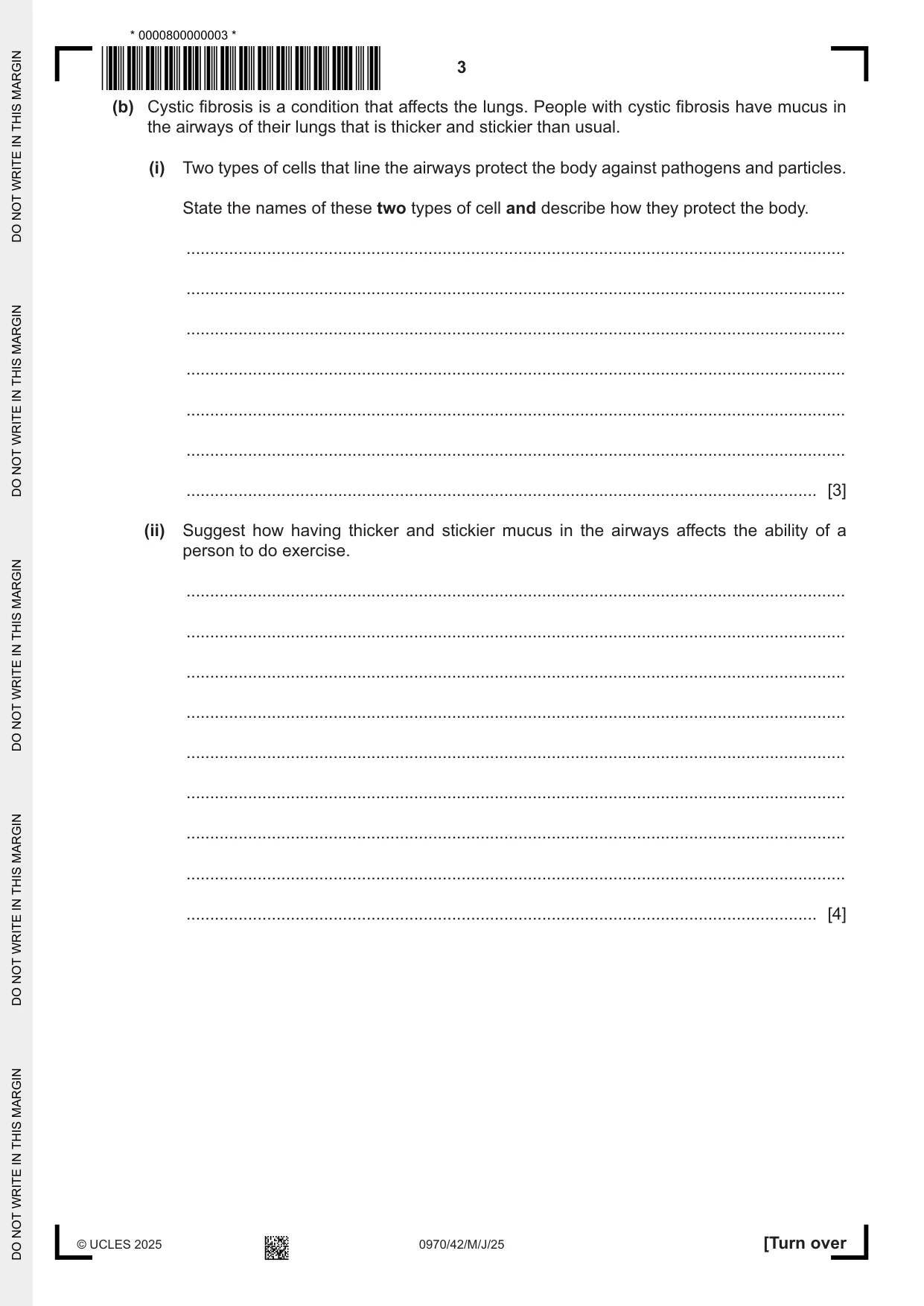 Cambridge IGCSE Biology (9-1) 0970 2025 May/June Paper 4 · Variant 2 question paper, page 3 of 16