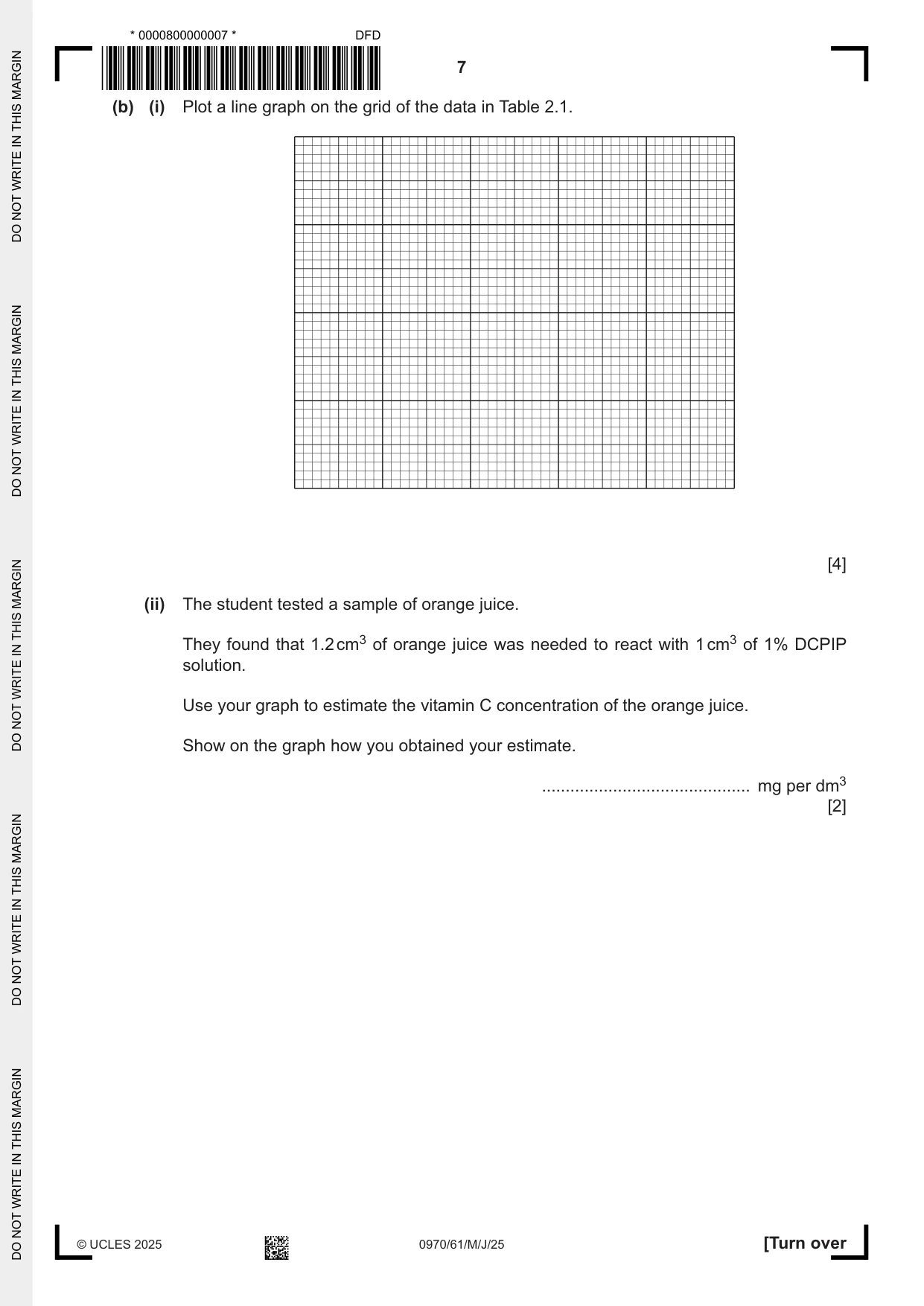 Cambridge IGCSE Biology (9-1) 0970 2025 May/June Paper 6 · Variant 1 question paper, page 7 of 12
