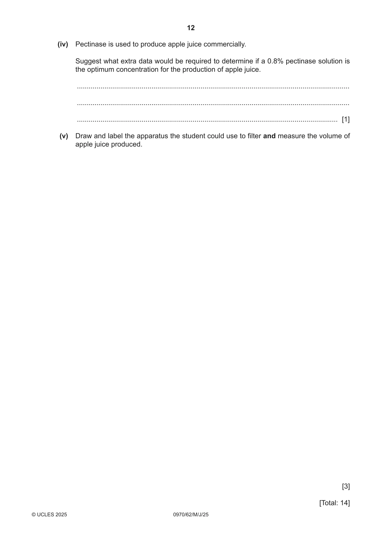 Cambridge IGCSE Biology (9-1) 0970 2025 May/June Paper 6 · Variant 2 question paper, page 12 of 16