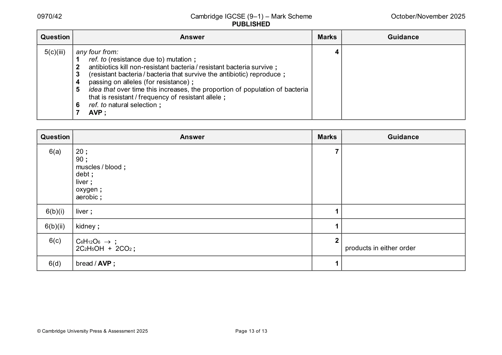 Mark scheme, page 13 of 13