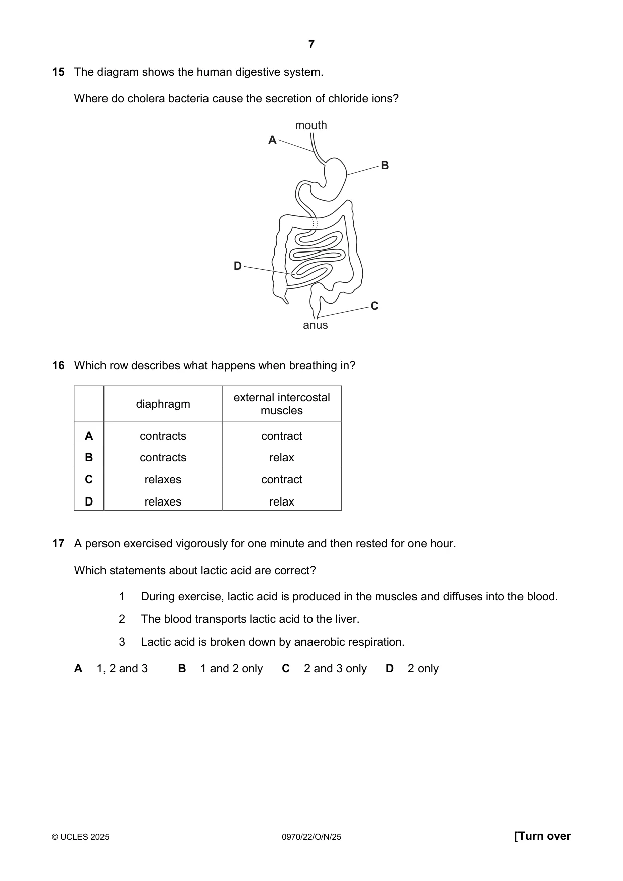 Cambridge IGCSE Biology (9-1) 0970 2025 Oct/Nov Paper 2 · Variant 2 question paper, page 7 of 16