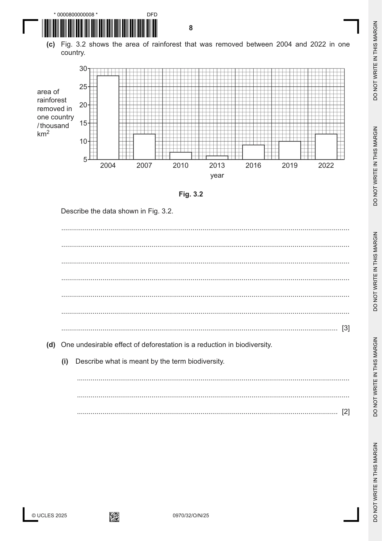 Cambridge IGCSE Biology (9-1) 0970 2025 Oct/Nov Paper 3 · Variant 2 question paper, page 8 of 20