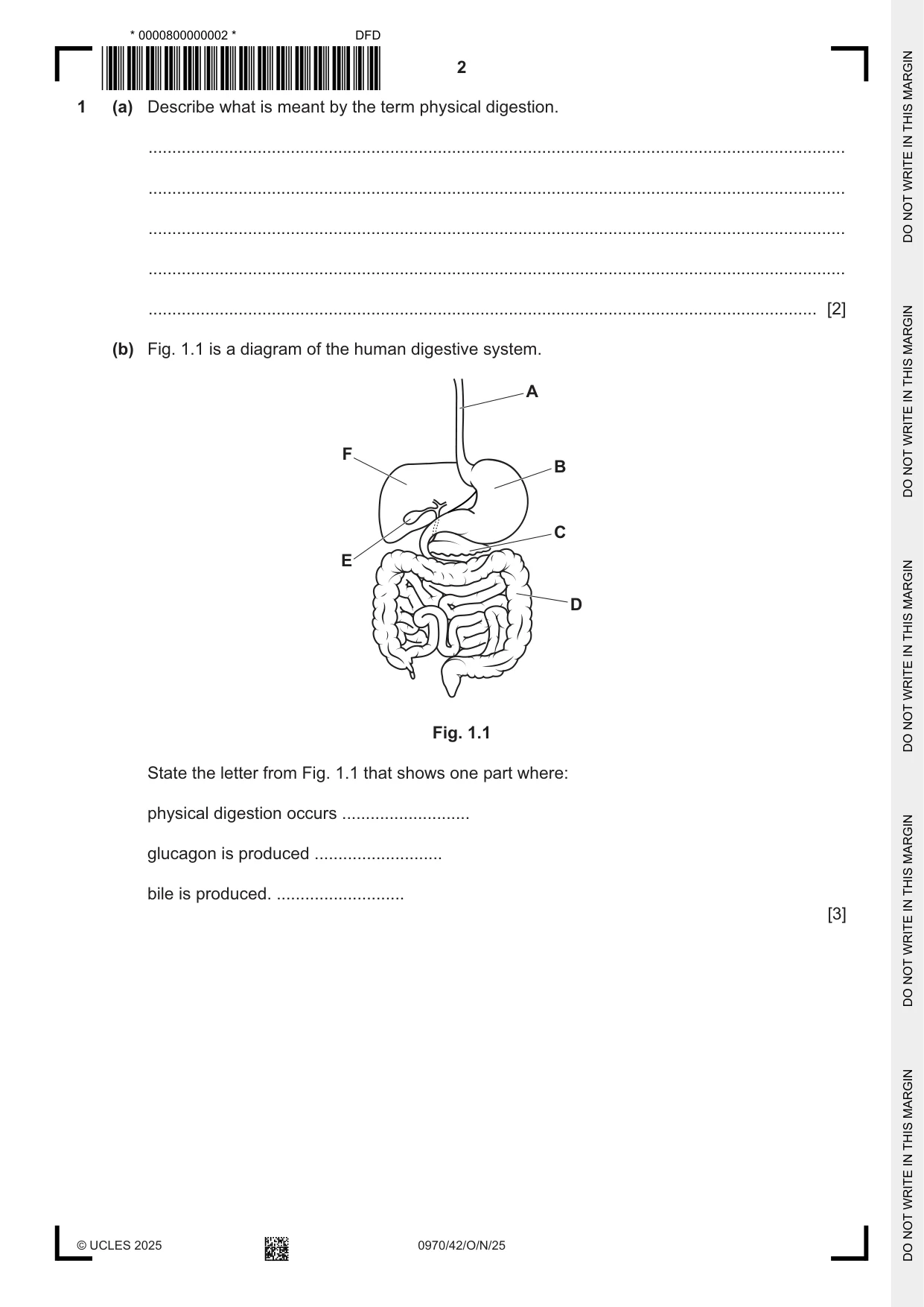 Cambridge IGCSE Biology (9-1) 0970 2025 Oct/Nov Paper 4 · Variant 2 question paper, page 2 of 20