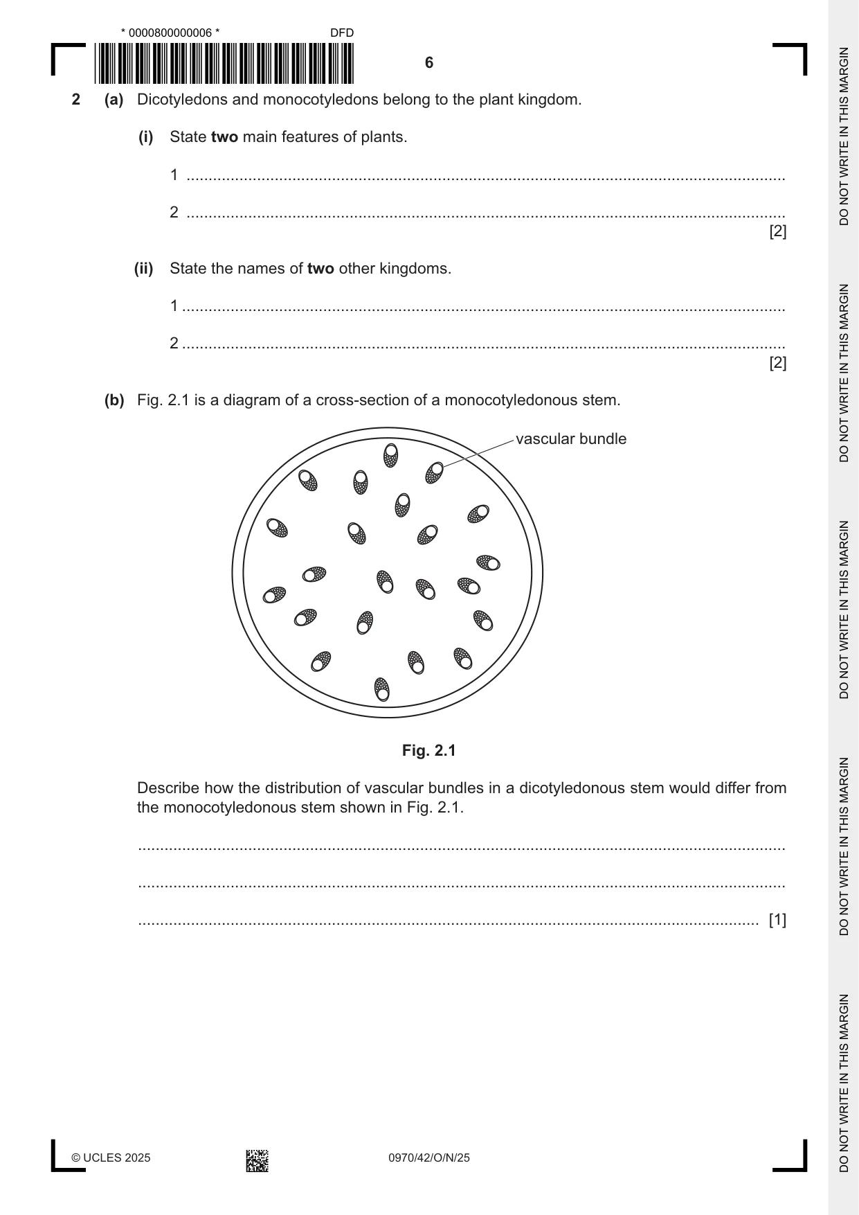 Cambridge IGCSE Biology (9-1) 0970 2025 Oct/Nov Paper 4 · Variant 2 question paper, page 6 of 20