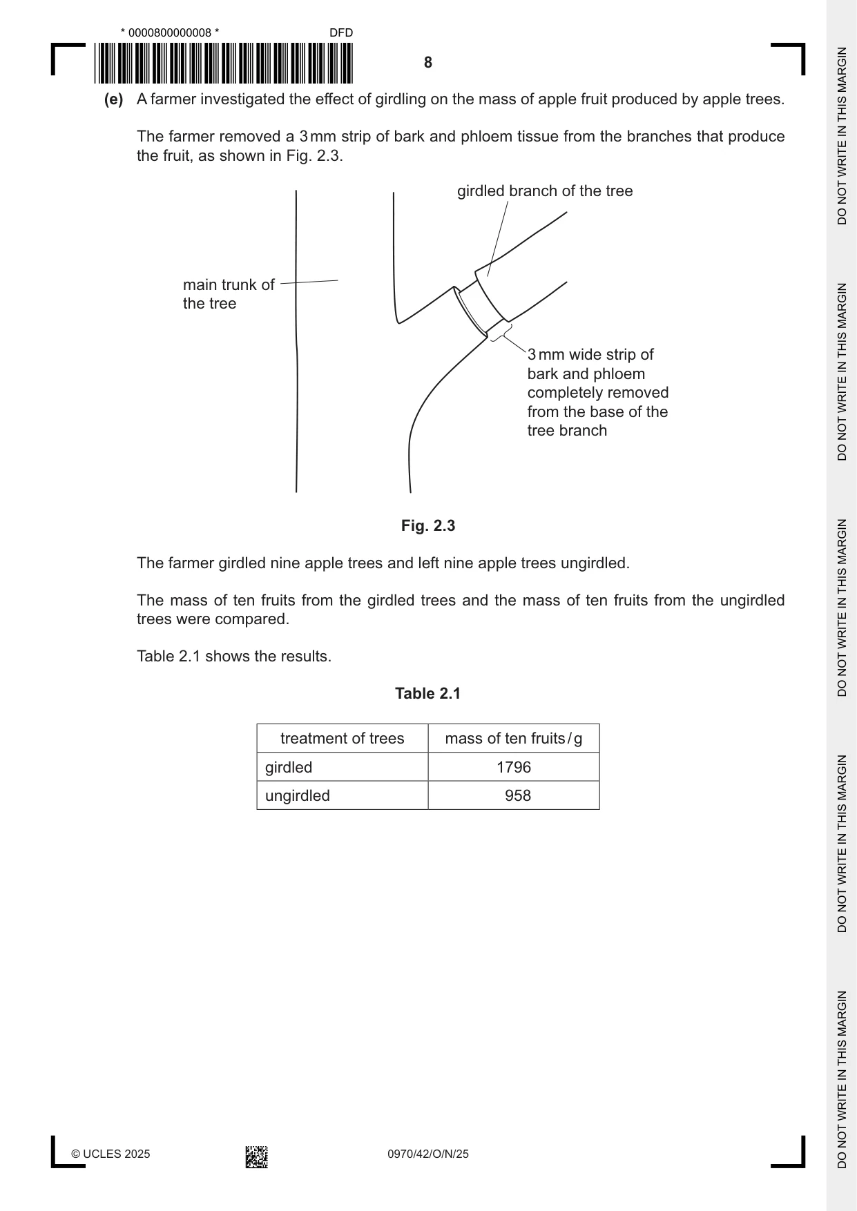 Cambridge IGCSE Biology (9-1) 0970 2025 Oct/Nov Paper 4 · Variant 2 question paper, page 8 of 20