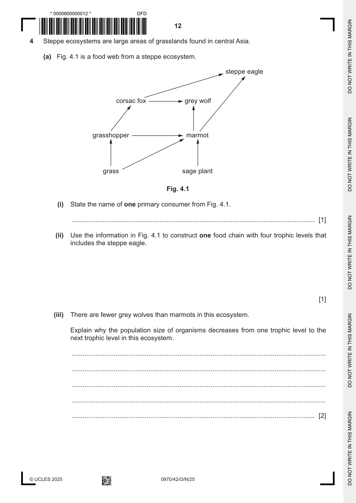 Cambridge IGCSE Biology (9-1) 0970 2025 Oct/Nov Paper 4 · Variant 2 question paper, page 12 of 20
