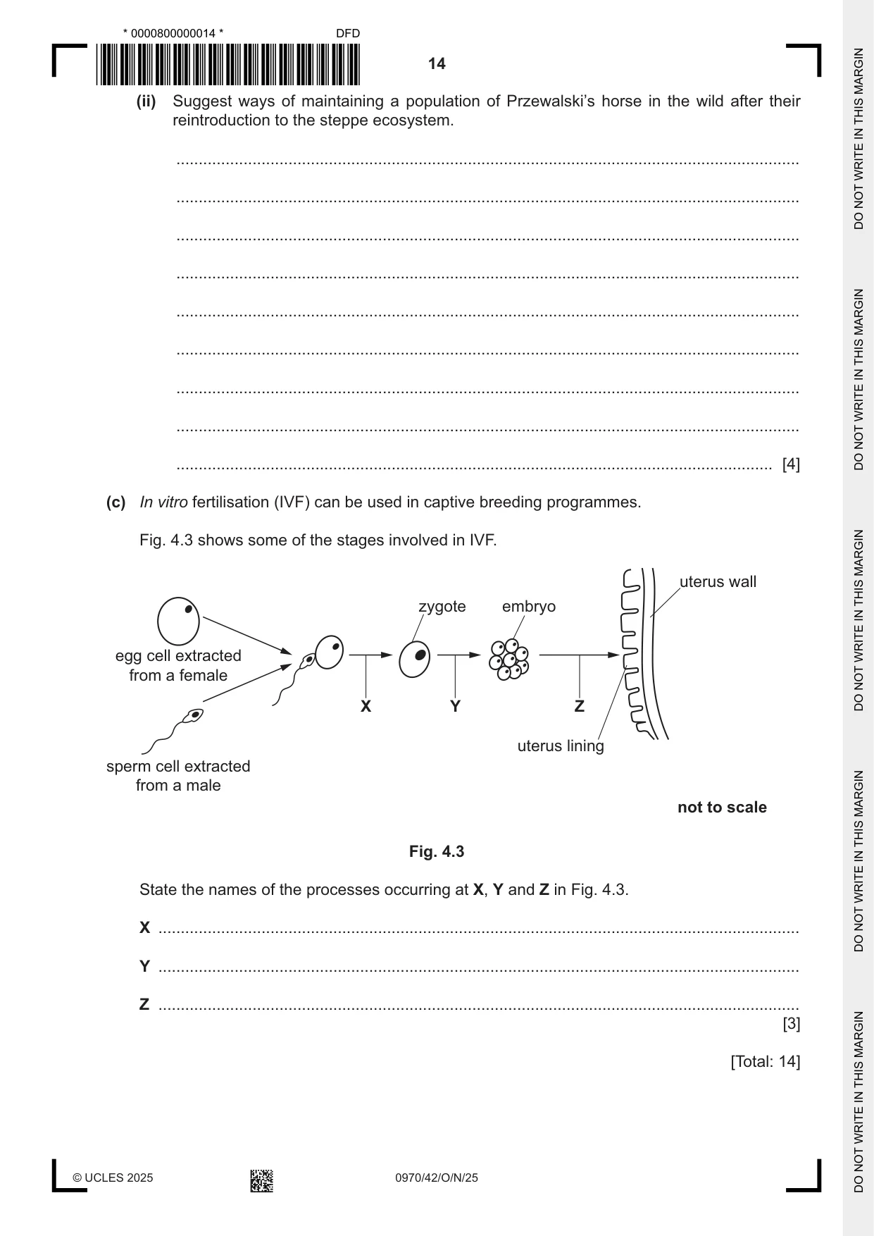 Cambridge IGCSE Biology (9-1) 0970 2025 Oct/Nov Paper 4 · Variant 2 question paper, page 14 of 20