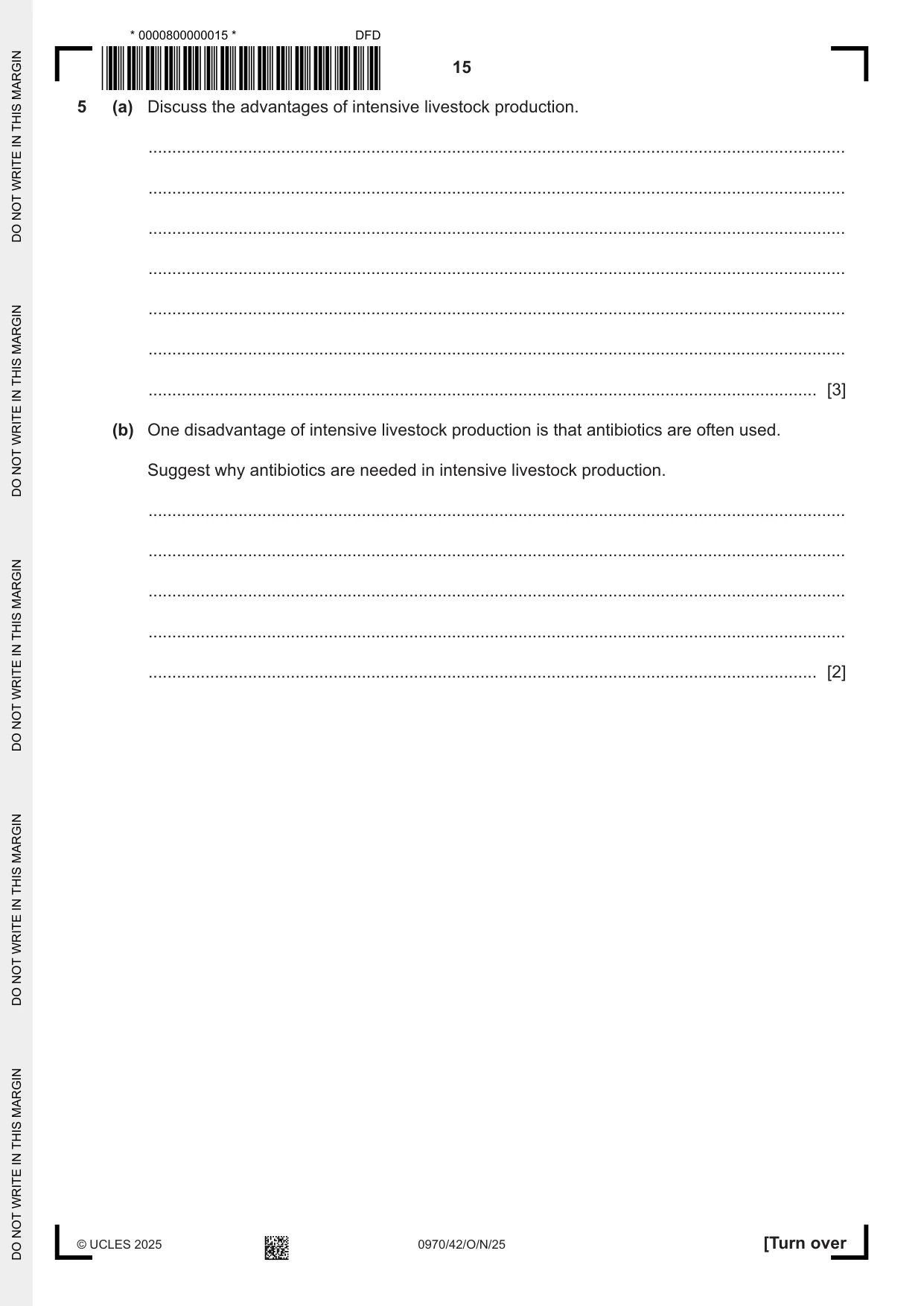 Cambridge IGCSE Biology (9-1) 0970 2025 Oct/Nov Paper 4 · Variant 2 question paper, page 15 of 20