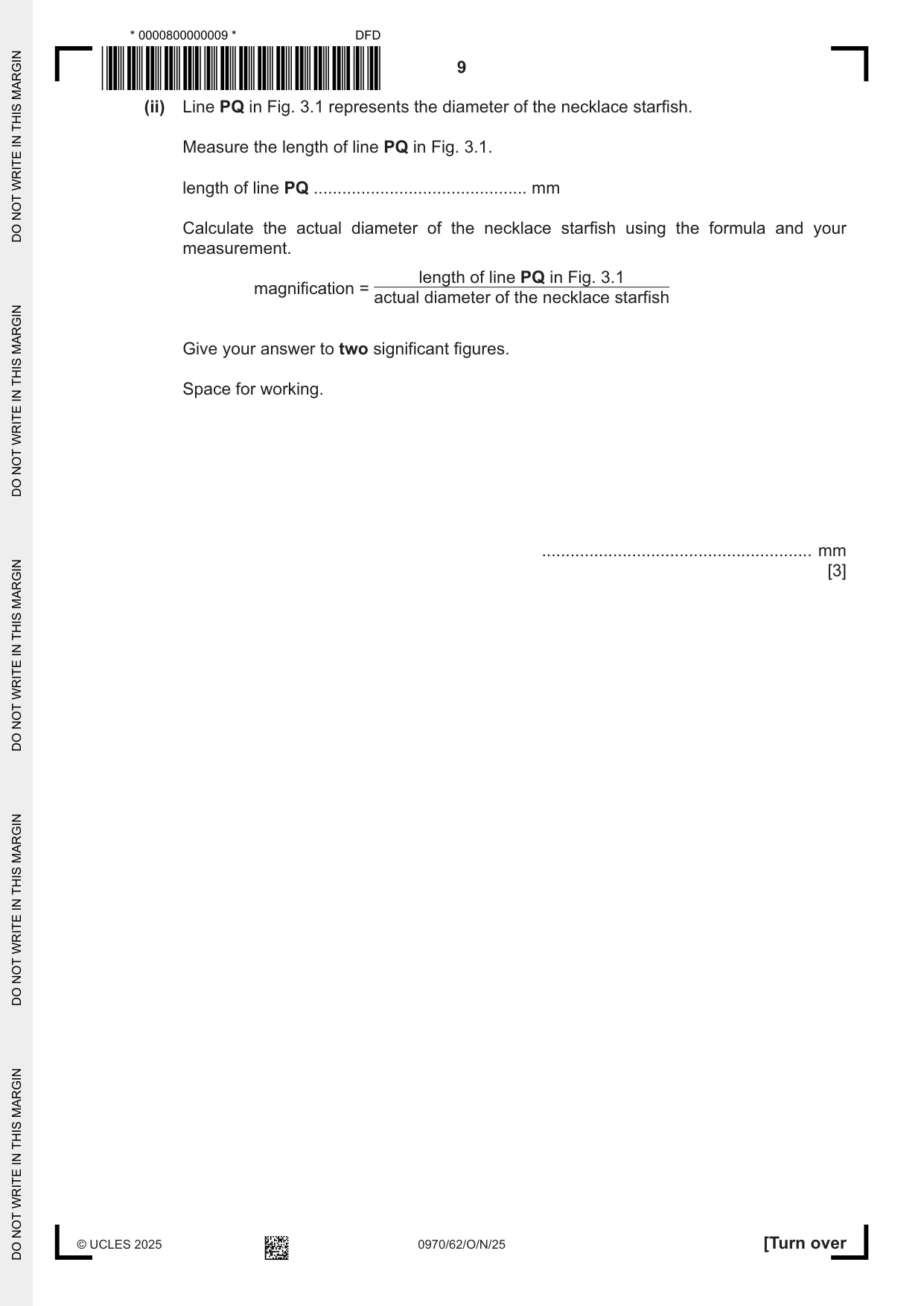 Cambridge IGCSE Biology (9-1) 0970 2025 Oct/Nov Paper 6 · Variant 2 question paper, page 9 of 16