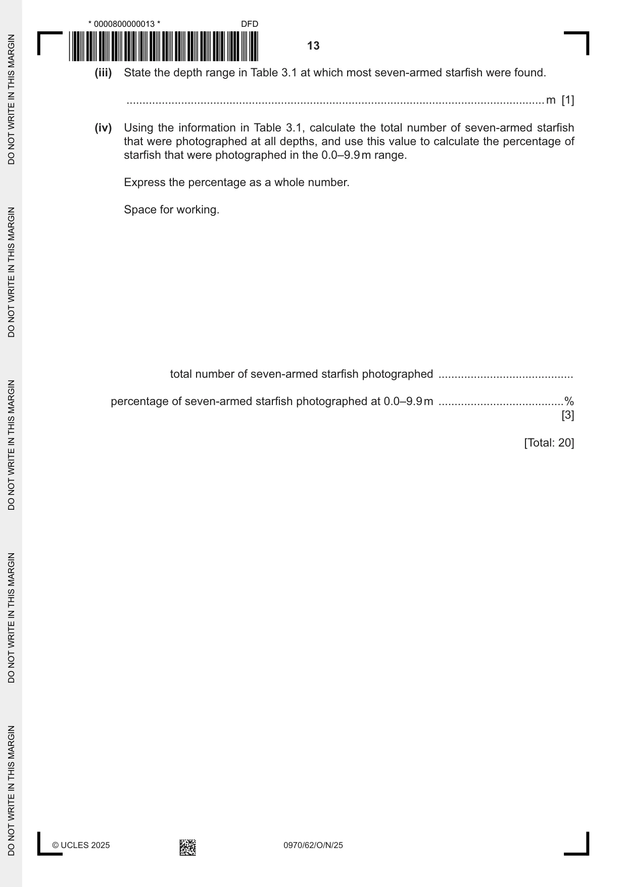 Cambridge IGCSE Biology (9-1) 0970 2025 Oct/Nov Paper 6 · Variant 2 question paper, page 13 of 16