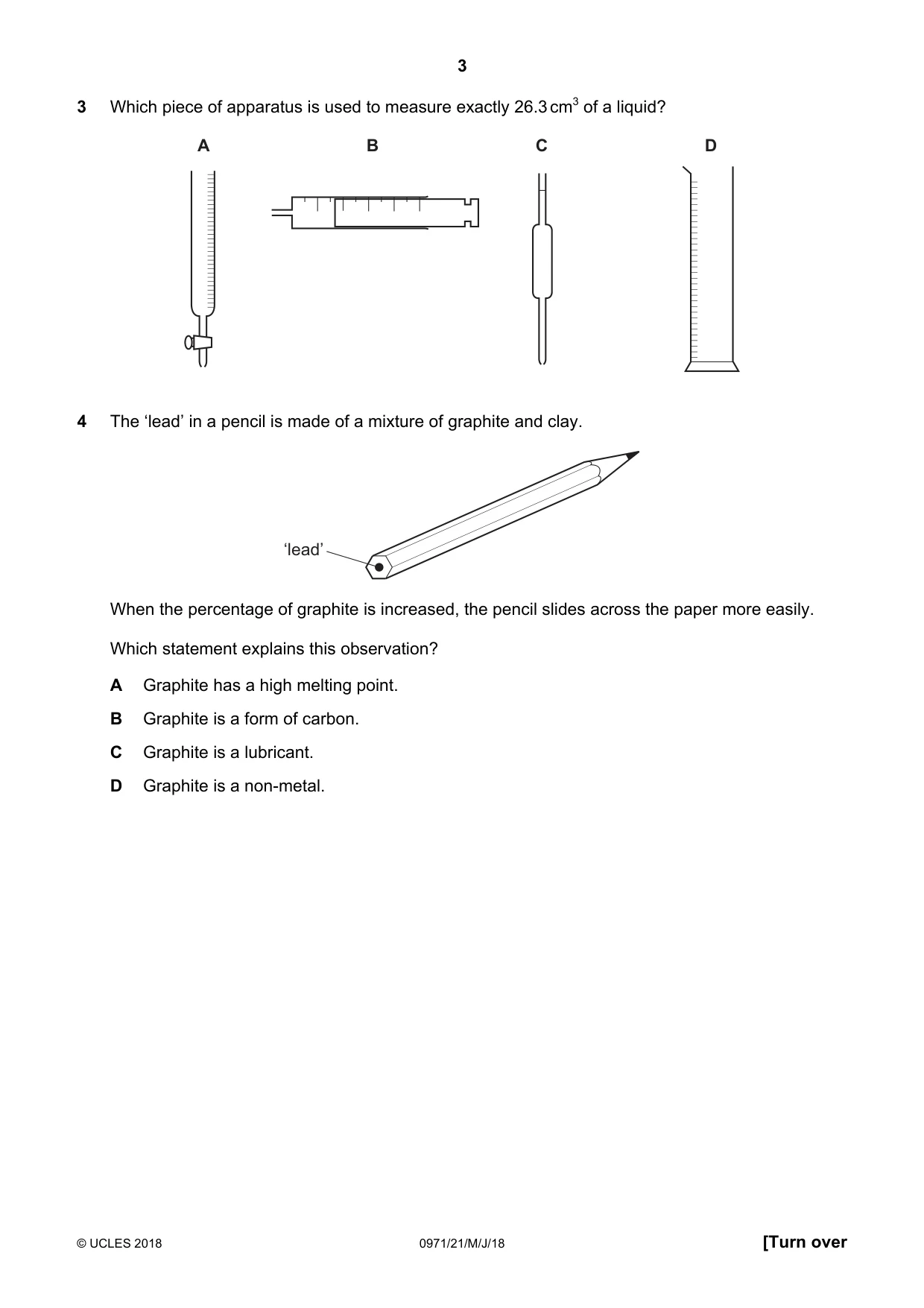 Cambridge IGCSE Chemistry (9-1) 0971 2018 May/June Paper 2 · Variant 1 question paper, page 3 of 16