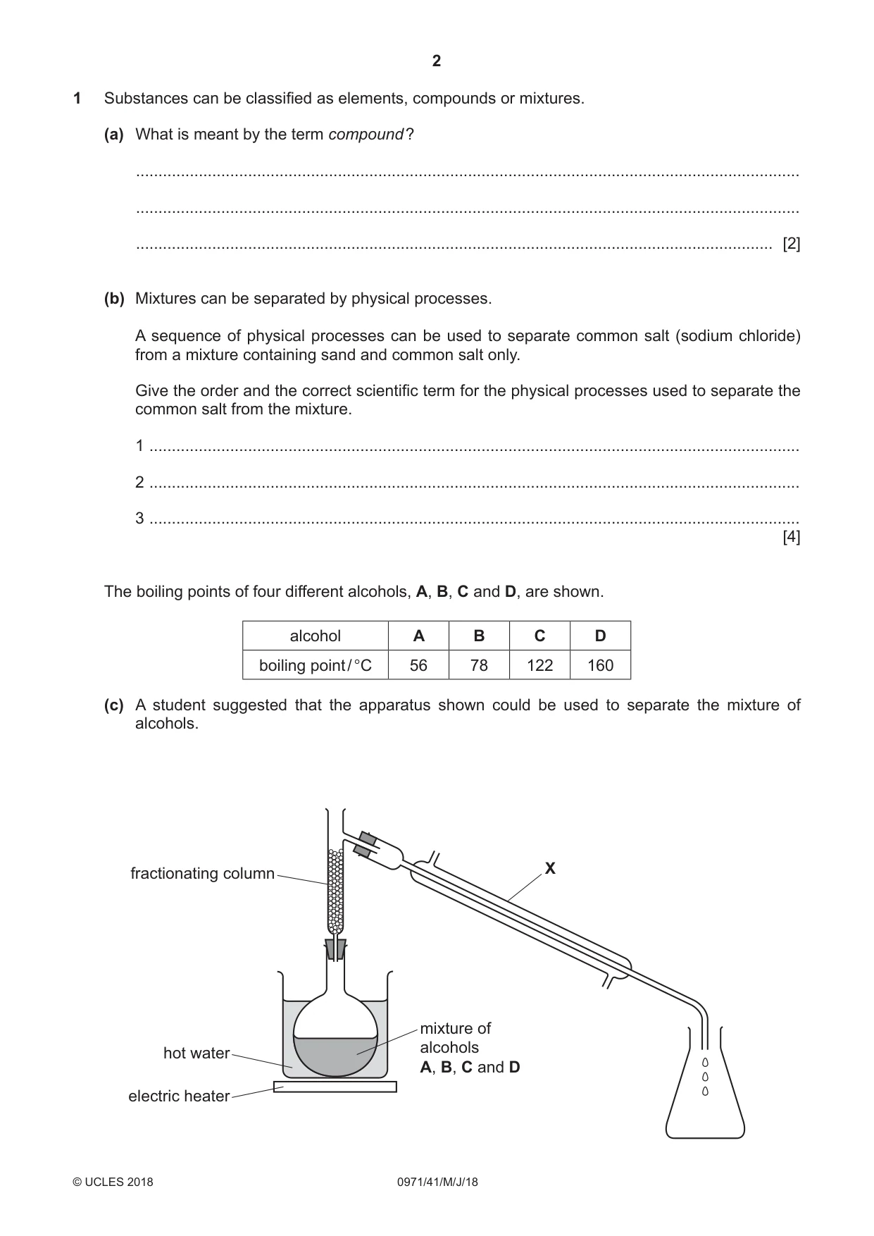 Cambridge IGCSE Chemistry (9-1) 0971 2018 May/June Paper 4 · Variant 1 question paper, page 2 of 12