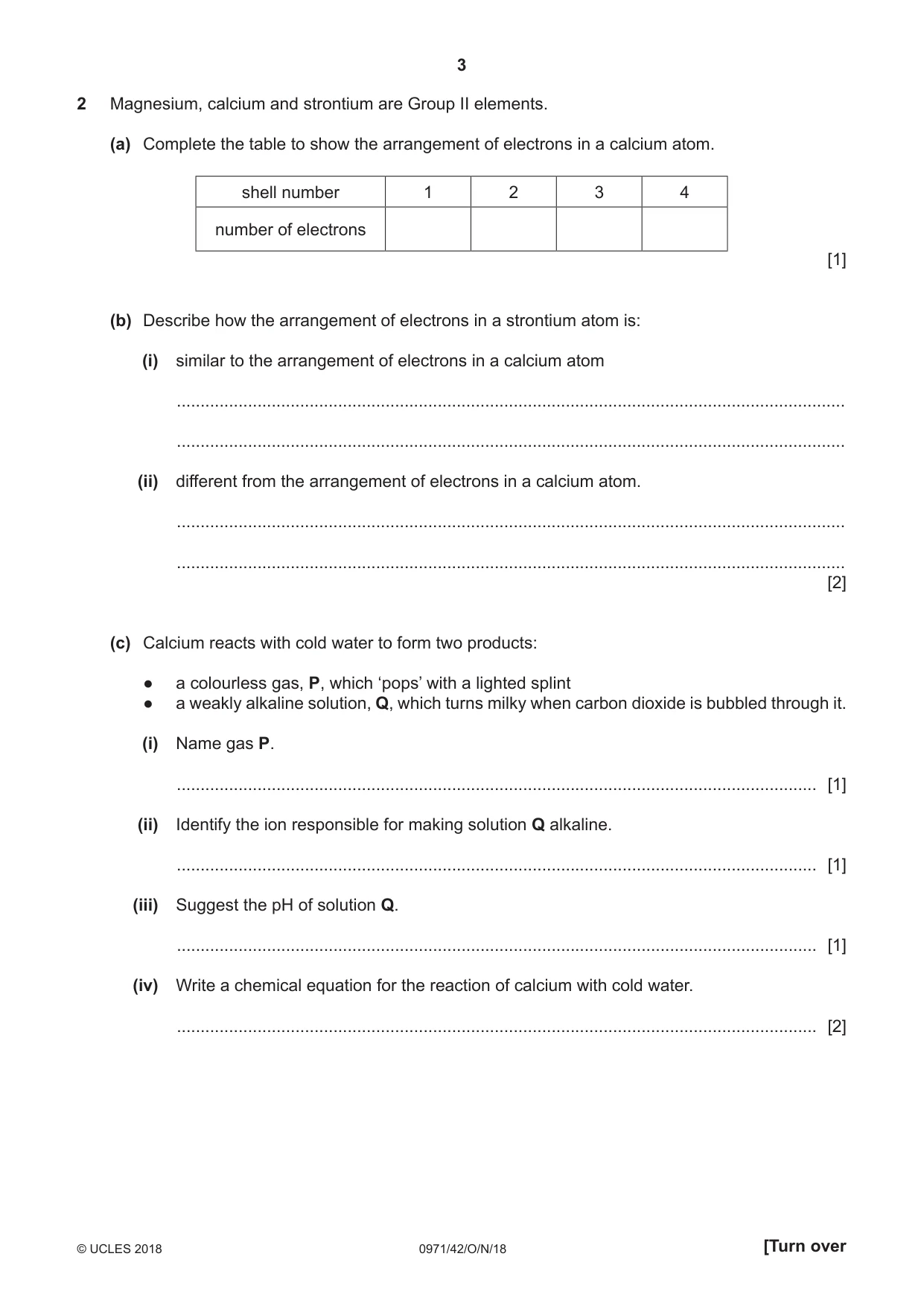 Cambridge IGCSE Chemistry (9-1) 0971 2018 Oct/Nov Paper 4 · Variant 2 question paper, page 3 of 16
