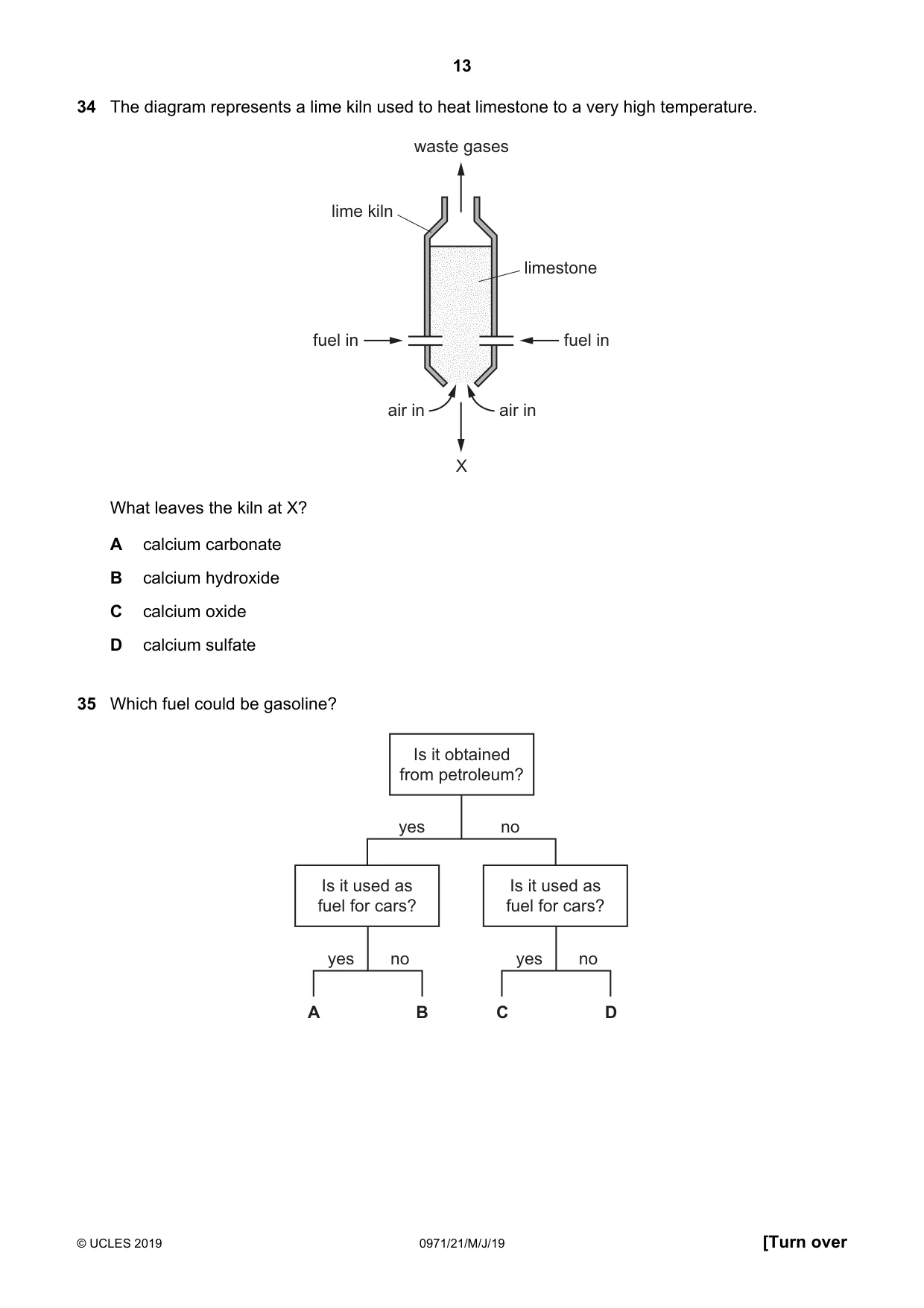 Cambridge IGCSE Chemistry (9-1) 0971 2019 May/June Paper 2 · Variant 1 question paper, page 13 of 16