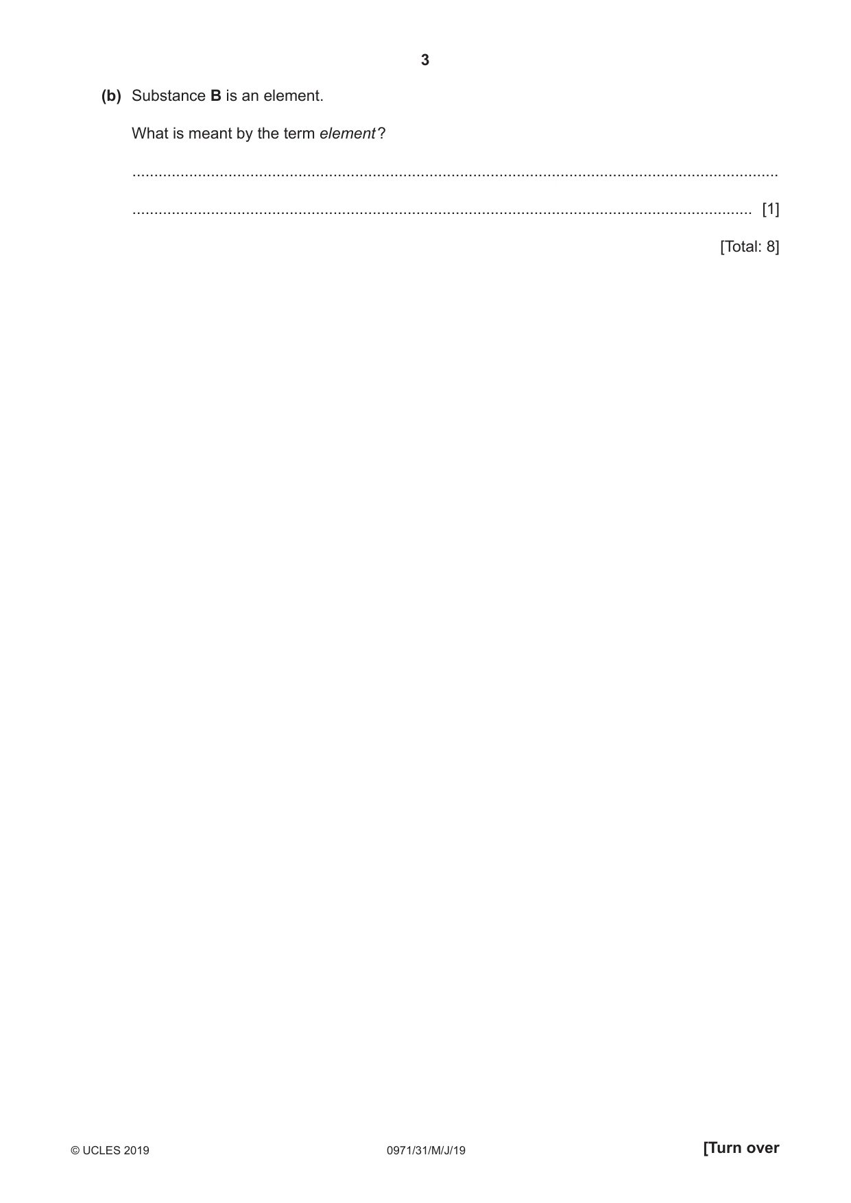 Cambridge IGCSE Chemistry (9-1) 0971 2019 May/June Paper 3 · Variant 1 question paper, page 3 of 20