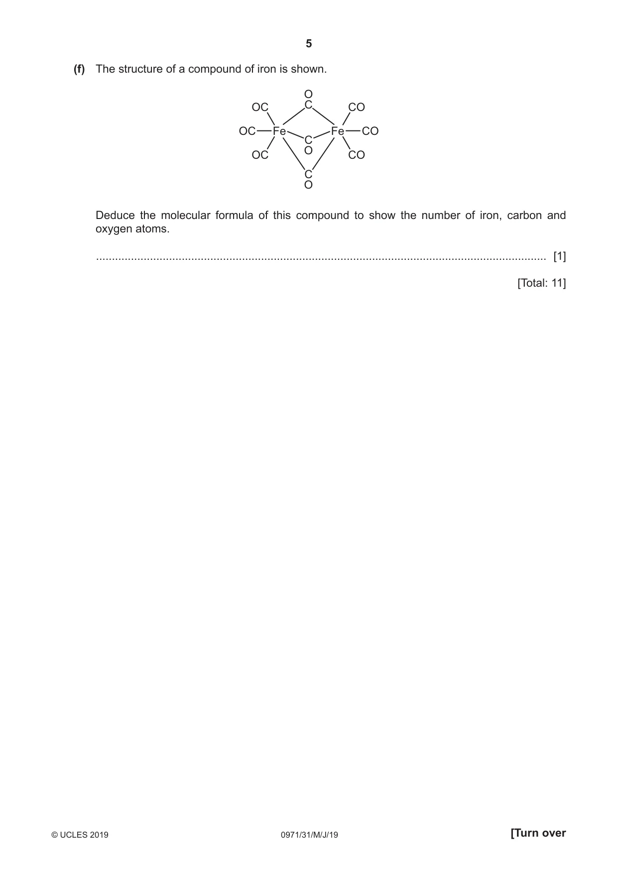 Cambridge IGCSE Chemistry (9-1) 0971 2019 May/June Paper 3 · Variant 1 question paper, page 5 of 20