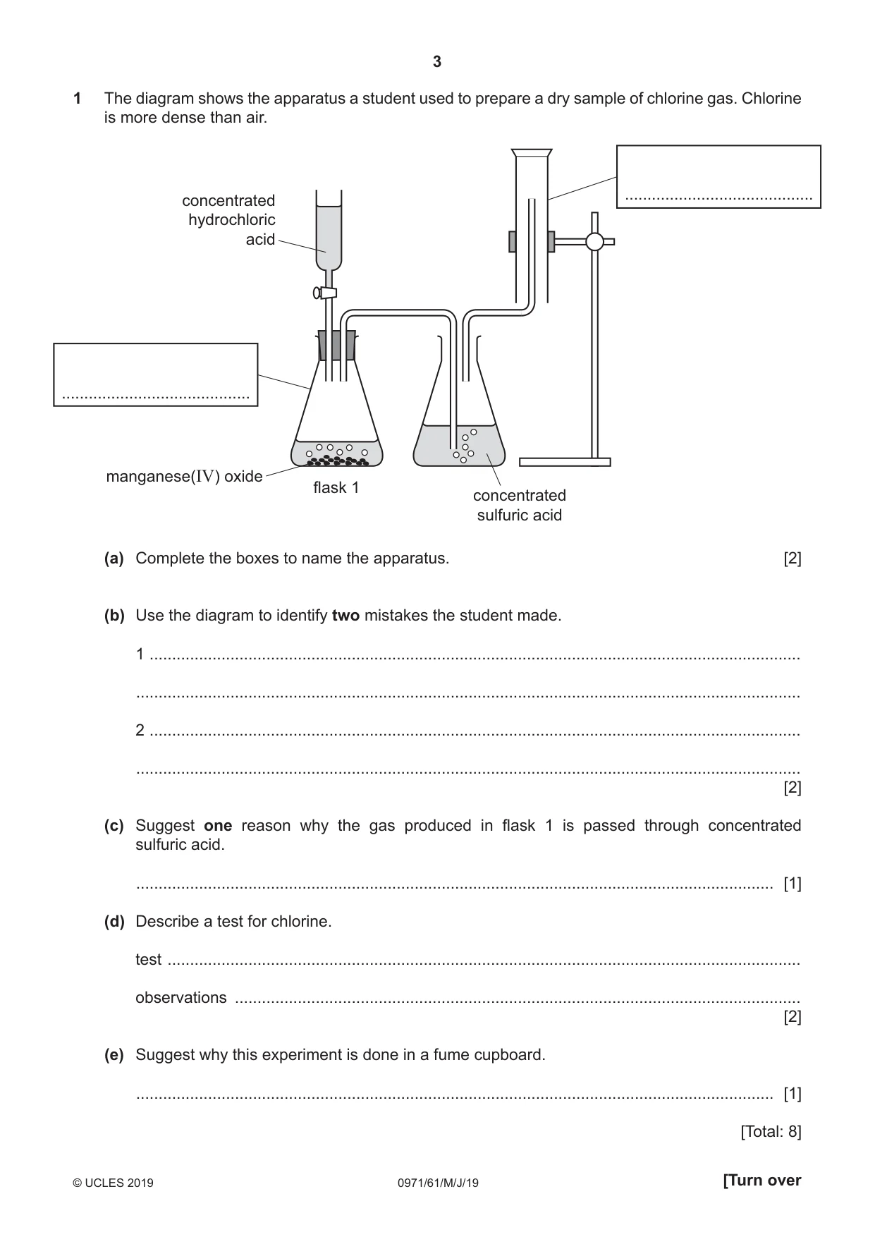 Cambridge IGCSE Chemistry (9-1) 0971 2019 May/June Paper 6 · Variant 1 question paper, page 3 of 12