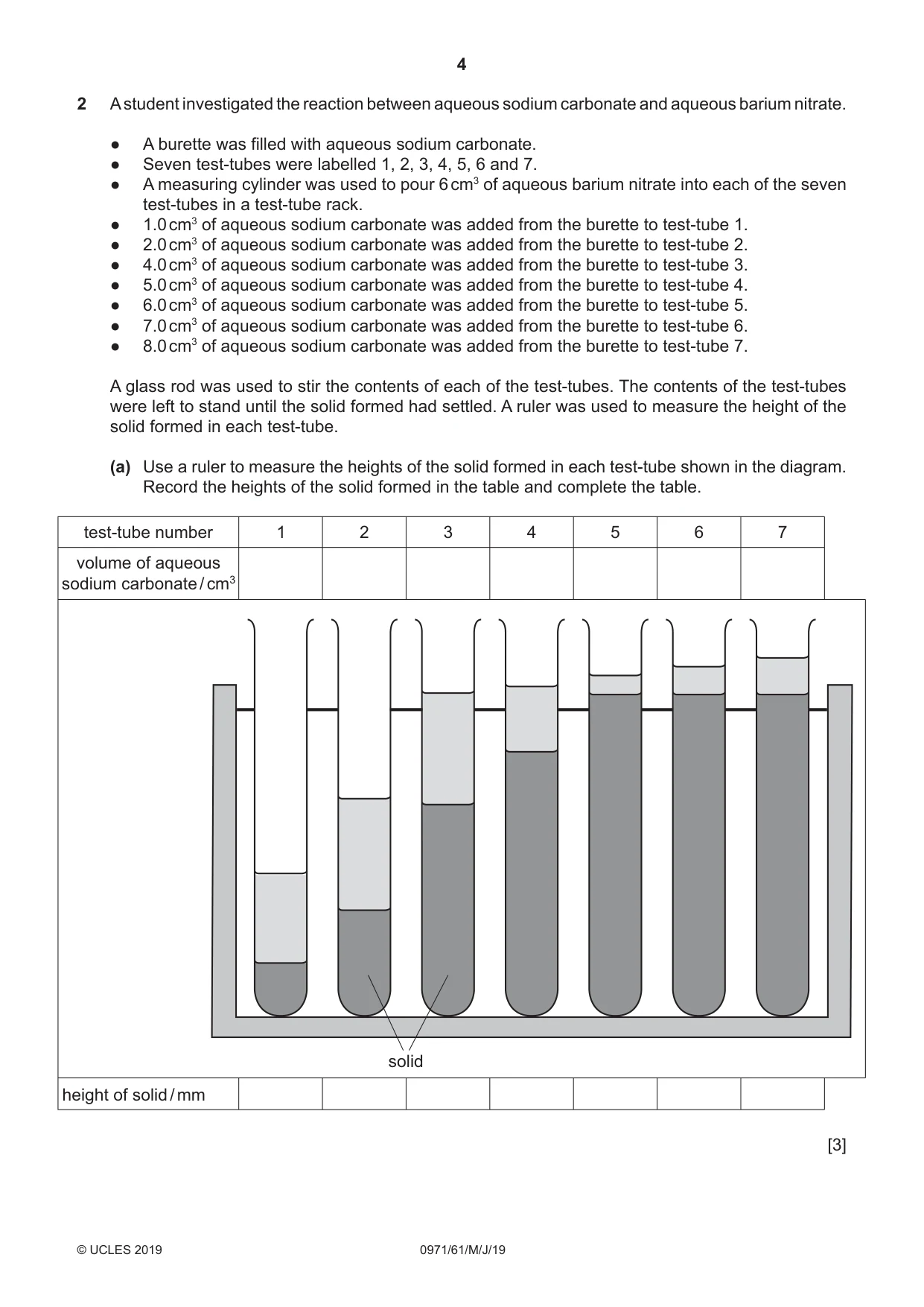 Cambridge IGCSE Chemistry (9-1) 0971 2019 May/June Paper 6 · Variant 1 question paper, page 4 of 12