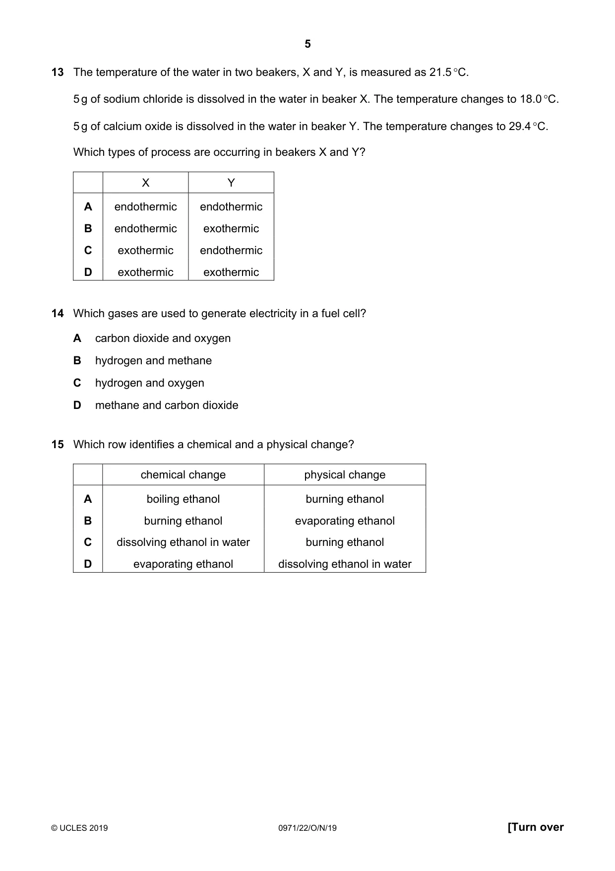 Cambridge IGCSE Chemistry (9-1) 0971 2019 Oct/Nov Paper 2 · Variant 2 question paper, page 5 of 16
