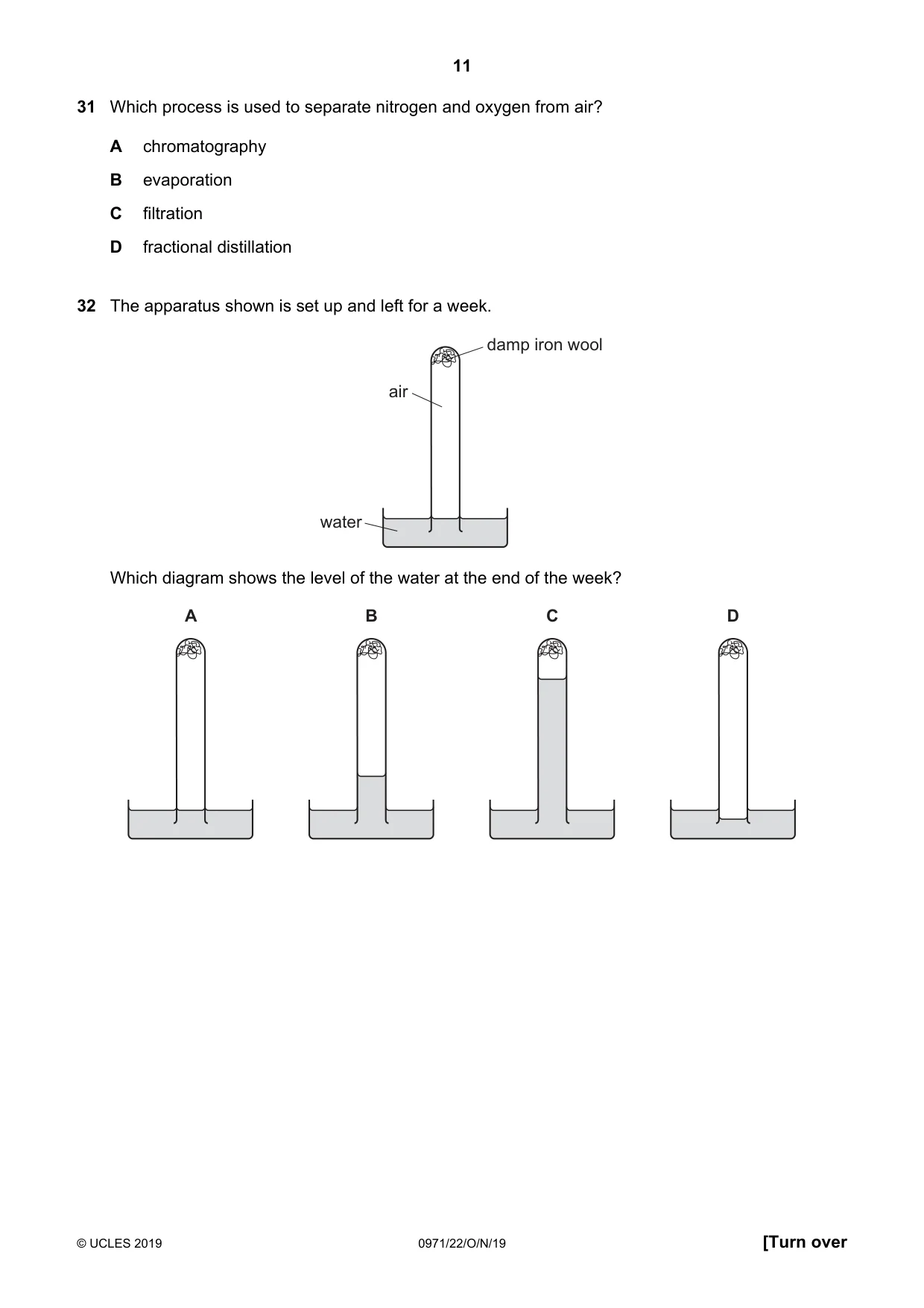 Cambridge IGCSE Chemistry (9-1) 0971 2019 Oct/Nov Paper 2 · Variant 2 question paper, page 11 of 16