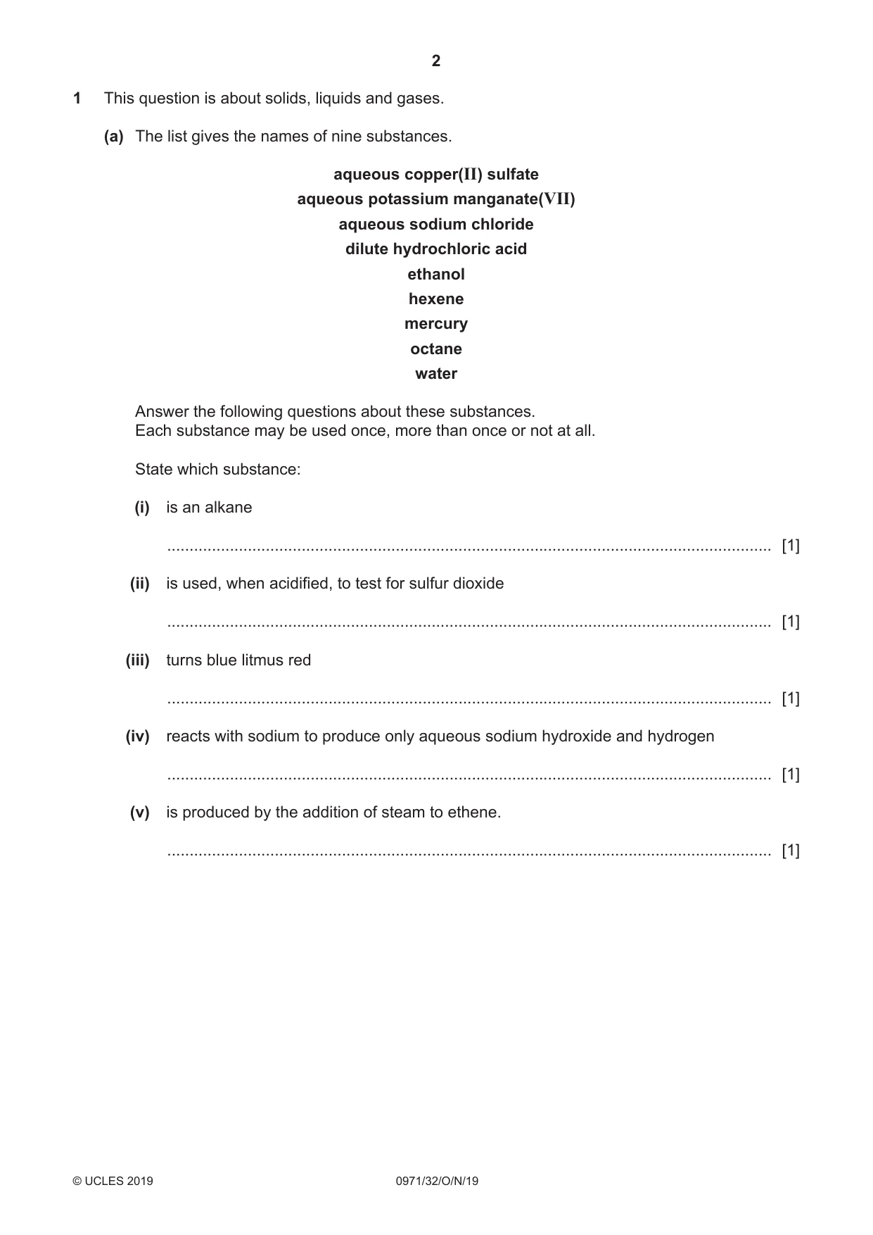 Cambridge IGCSE Chemistry (9-1) 0971 2019 Oct/Nov Paper 3 · Variant 2 question paper, page 2 of 16