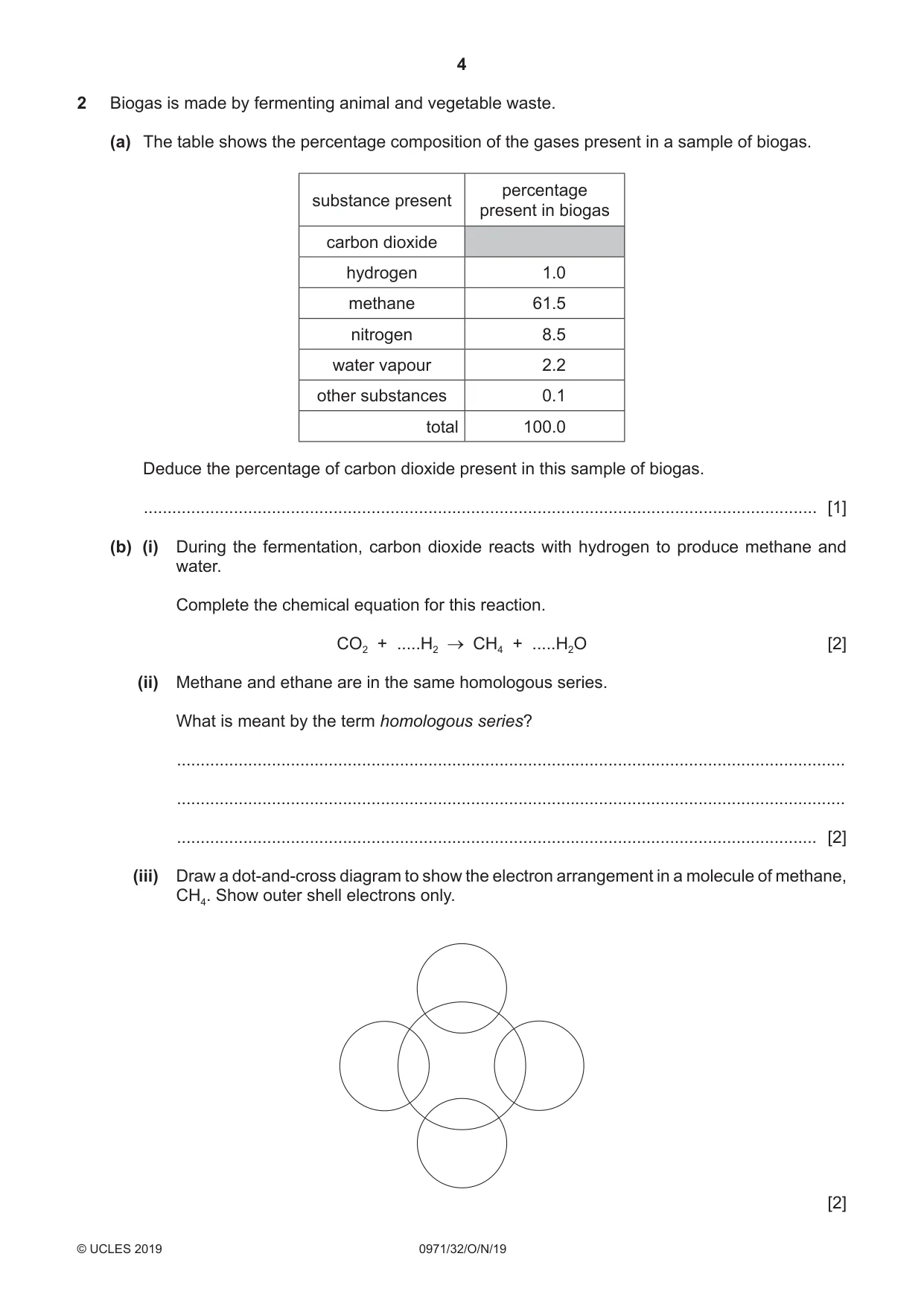 Cambridge IGCSE Chemistry (9-1) 0971 2019 Oct/Nov Paper 3 · Variant 2 question paper, page 4 of 16