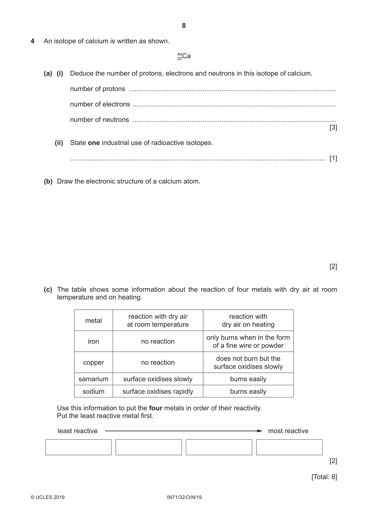Cambridge IGCSE Chemistry (9-1) 0971 2019 Oct/Nov Paper 3 · Variant 2 question paper, page 8 of 16