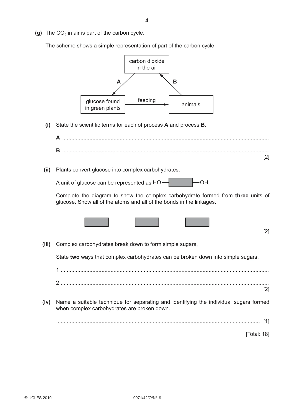 Cambridge IGCSE Chemistry (9-1) 0971 2019 Oct/Nov Paper 4 · Variant 2 question paper, page 4 of 12