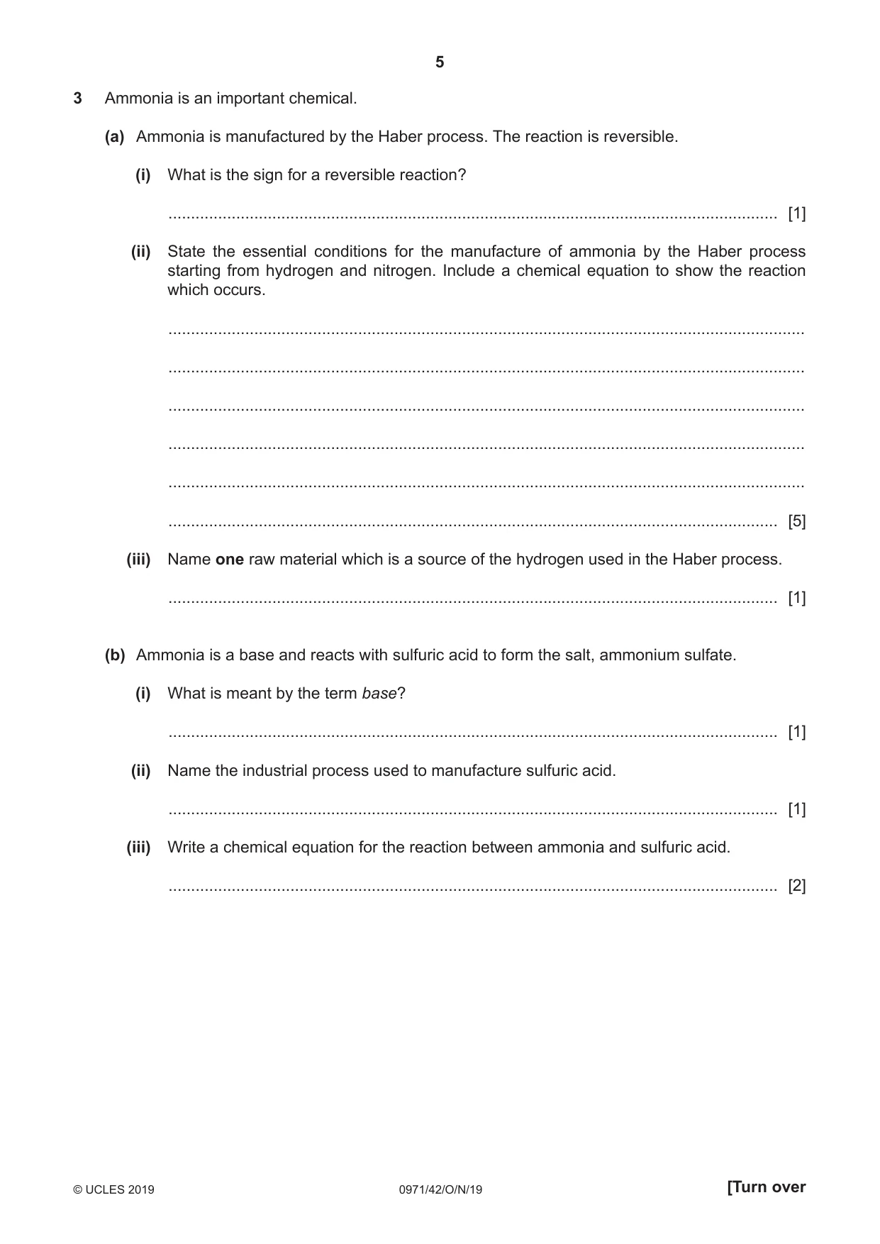 Cambridge IGCSE Chemistry (9-1) 0971 2019 Oct/Nov Paper 4 · Variant 2 question paper, page 5 of 12