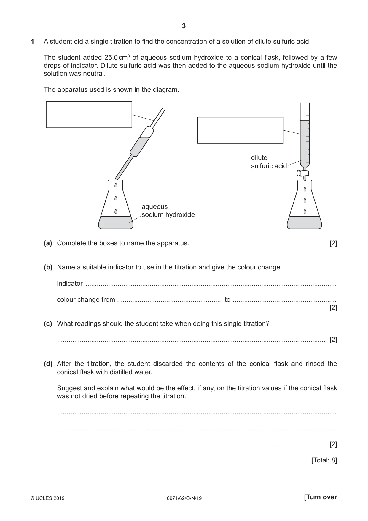 Cambridge IGCSE Chemistry (9-1) 0971 2019 Oct/Nov Paper 6 · Variant 2 question paper, page 3 of 12