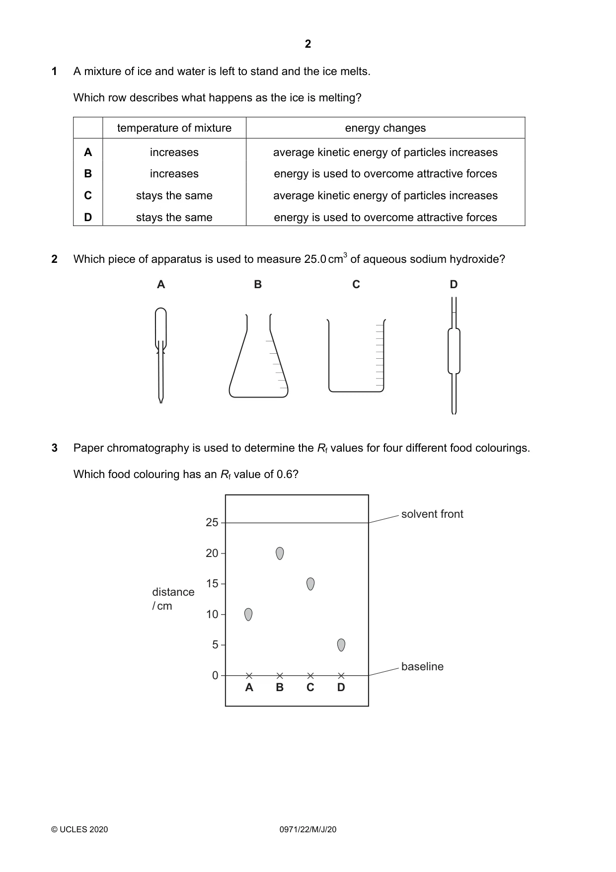 Cambridge IGCSE Chemistry (9-1) 0971 2020 May/June Paper 2 · Variant 2 question paper, page 2 of 16