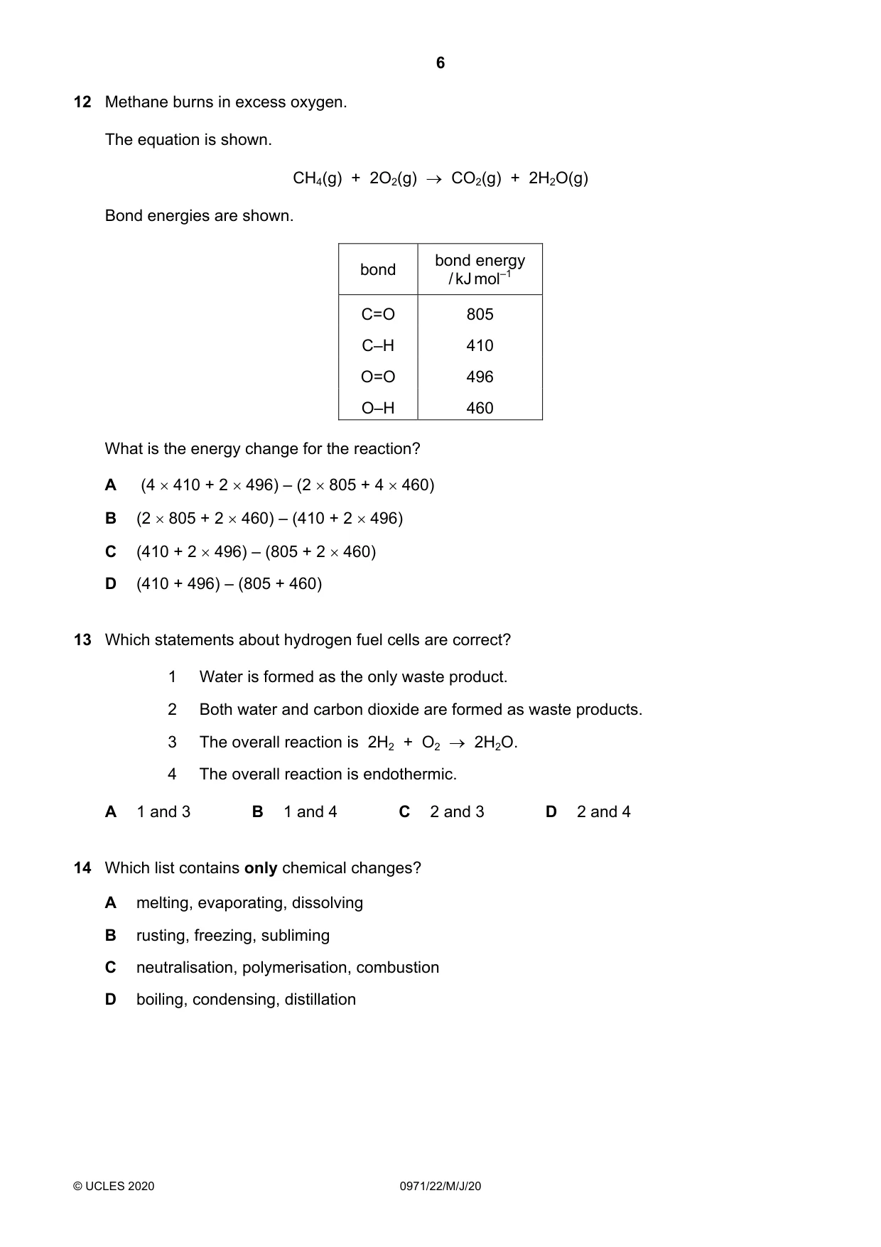 Cambridge IGCSE Chemistry (9-1) 0971 2020 May/June Paper 2 · Variant 2 question paper, page 6 of 16