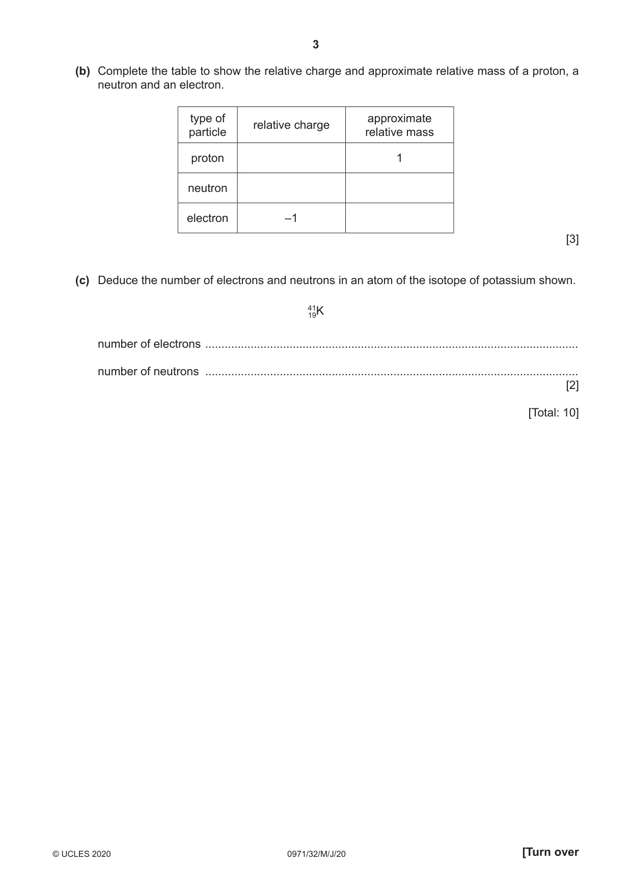 Cambridge IGCSE Chemistry (9-1) 0971 2020 May/June Paper 3 · Variant 2 question paper, page 3 of 20