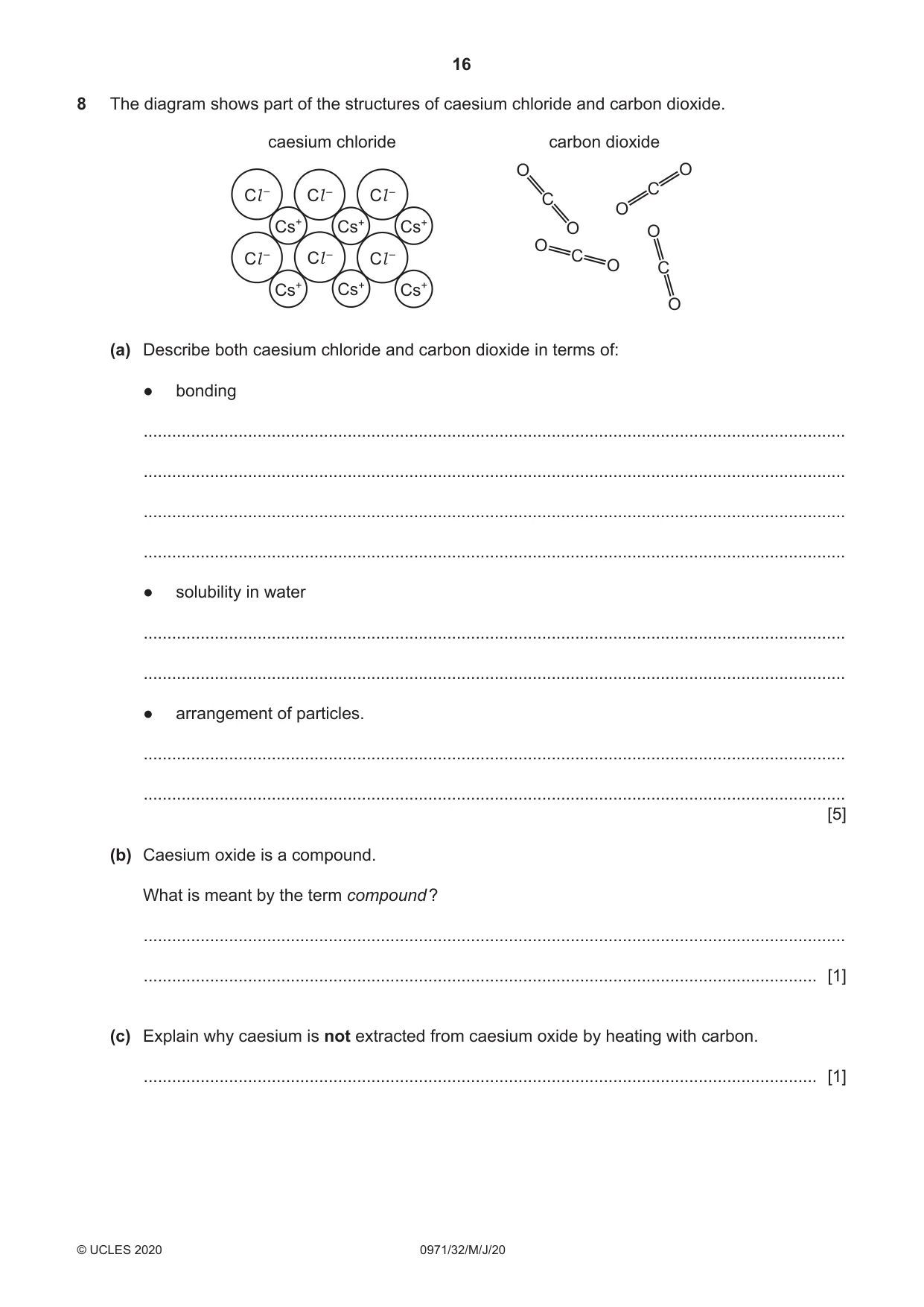 Cambridge IGCSE Chemistry (9-1) 0971 2020 May/June Paper 3 · Variant 2 question paper, page 16 of 20