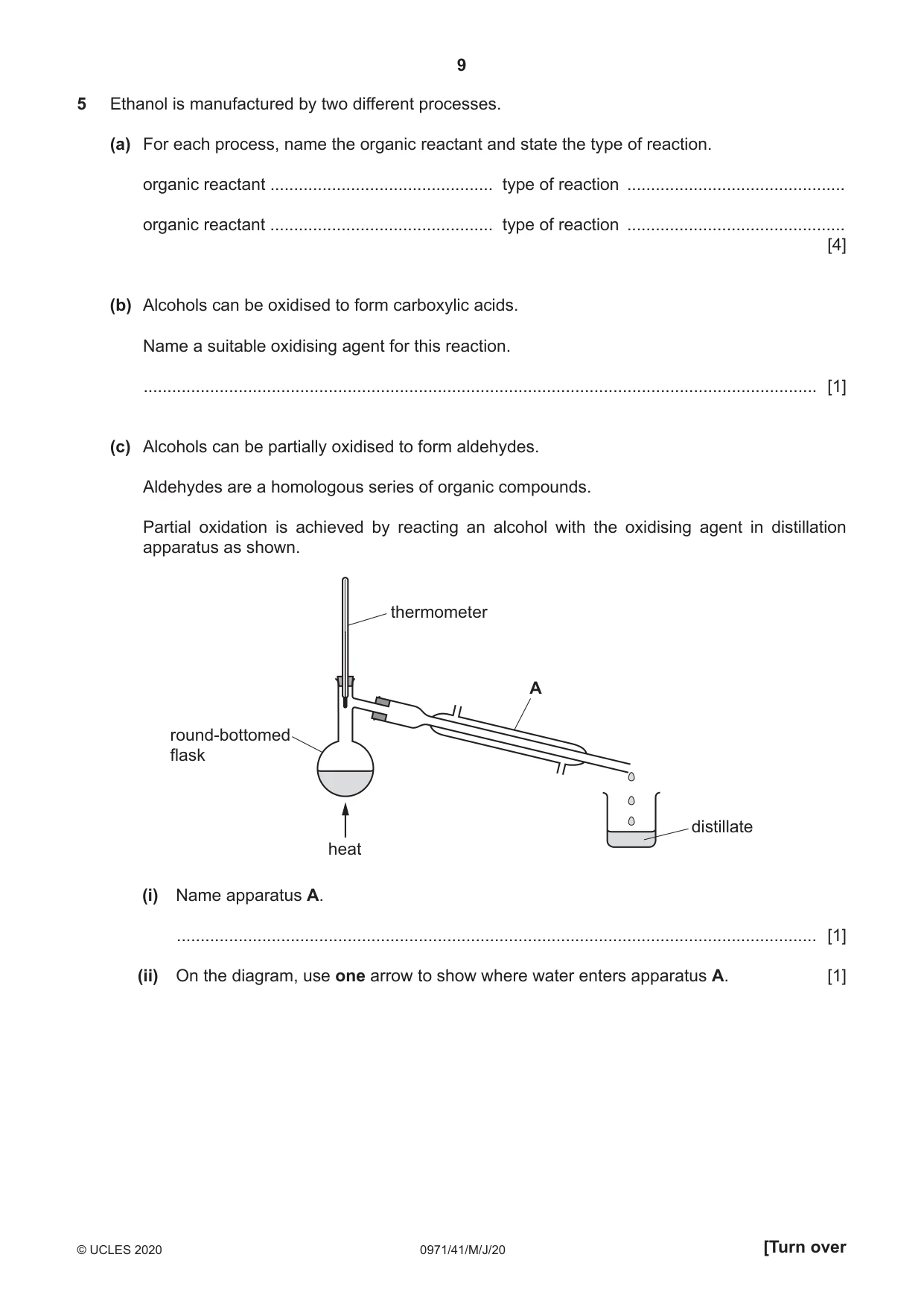 Cambridge IGCSE Chemistry (9-1) 0971 2020 May/June Paper 4 · Variant 1 question paper, page 9 of 12
