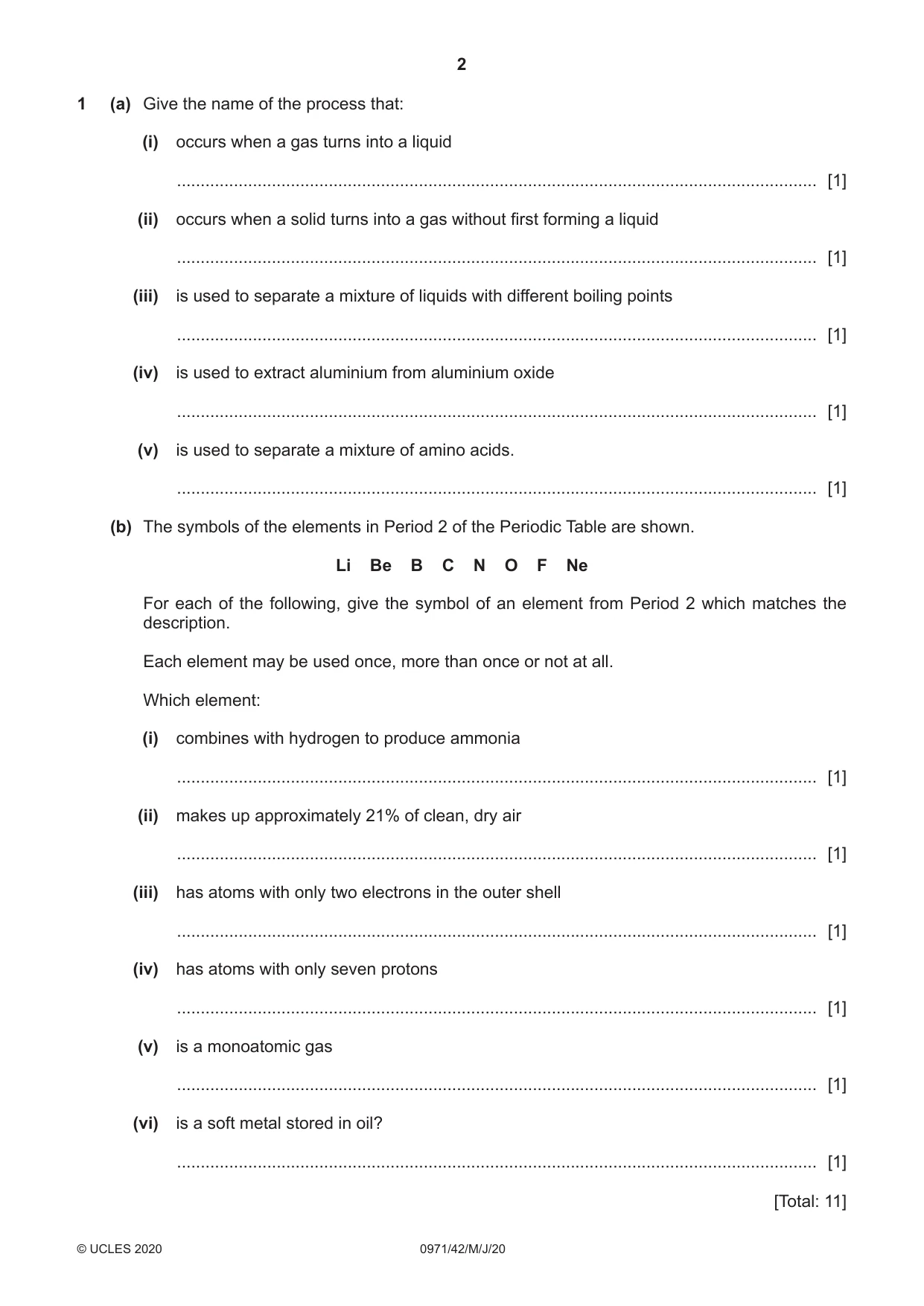 Cambridge IGCSE Chemistry (9-1) 0971 2020 May/June Paper 4 · Variant 2 question paper, page 2 of 16