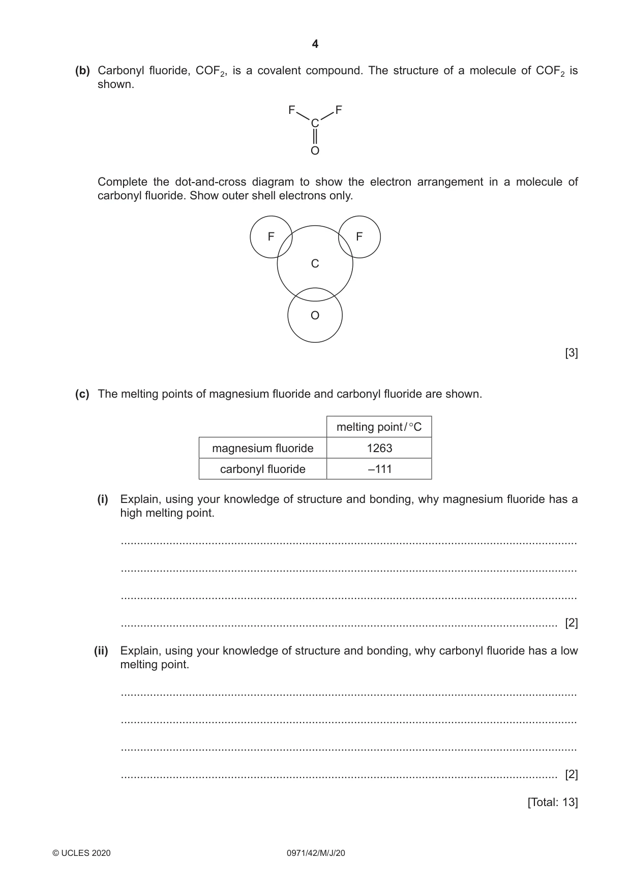 Cambridge IGCSE Chemistry (9-1) 0971 2020 May/June Paper 4 · Variant 2 question paper, page 4 of 16
