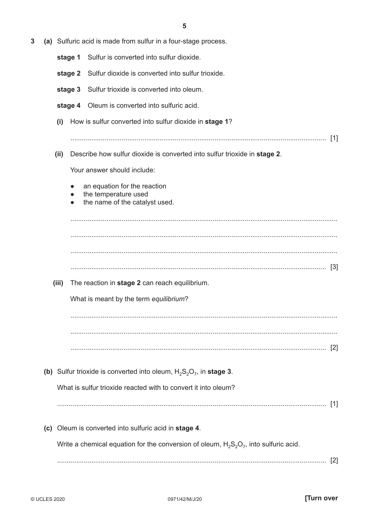 Cambridge IGCSE Chemistry (9-1) 0971 2020 May/June Paper 4 · Variant 2 question paper, page 5 of 16