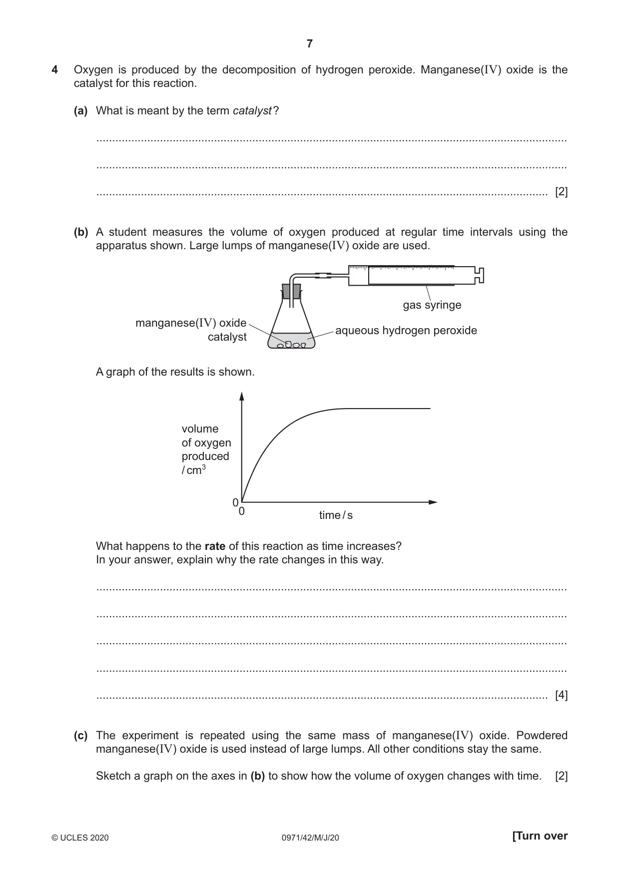 Cambridge IGCSE Chemistry (9-1) 0971 2020 May/June Paper 4 · Variant 2 question paper, page 7 of 16