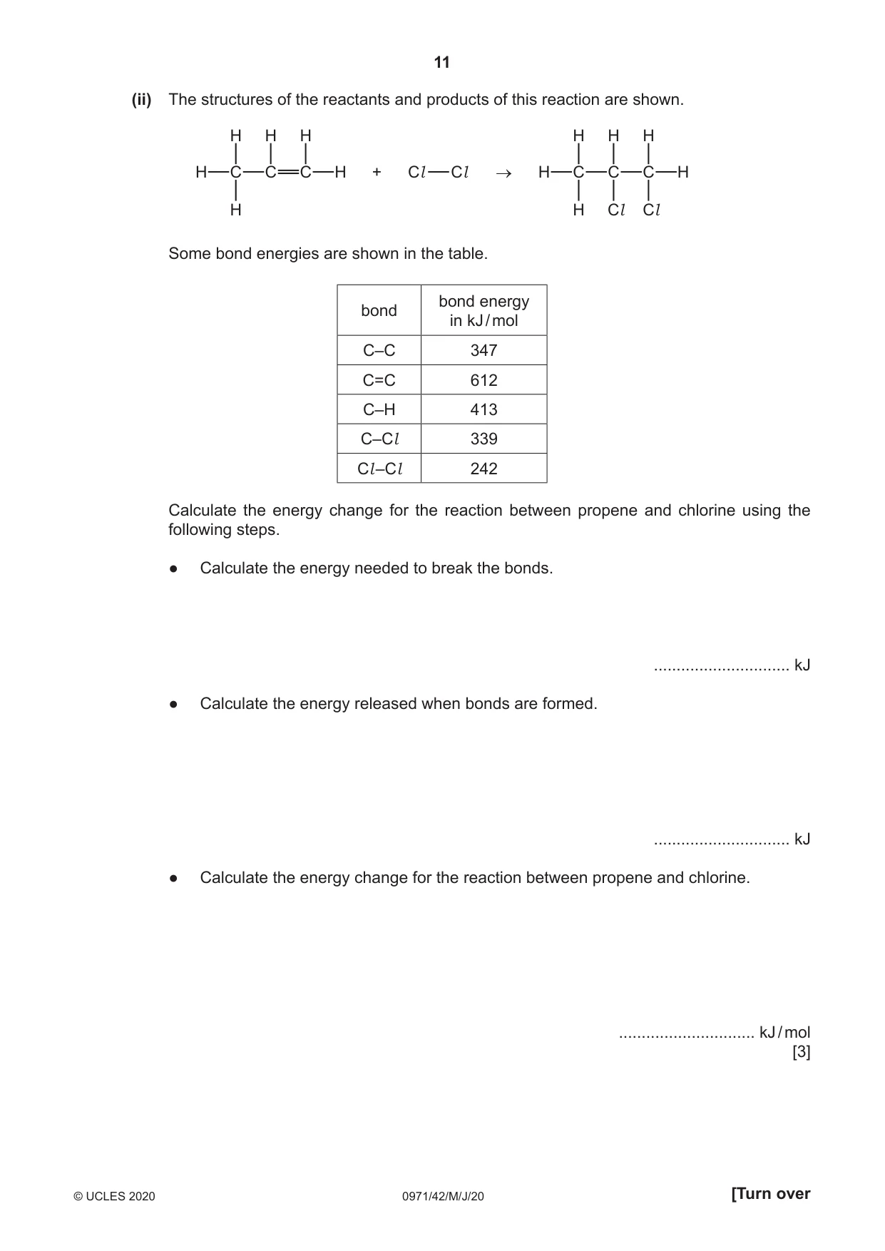 Cambridge IGCSE Chemistry (9-1) 0971 2020 May/June Paper 4 · Variant 2 question paper, page 11 of 16