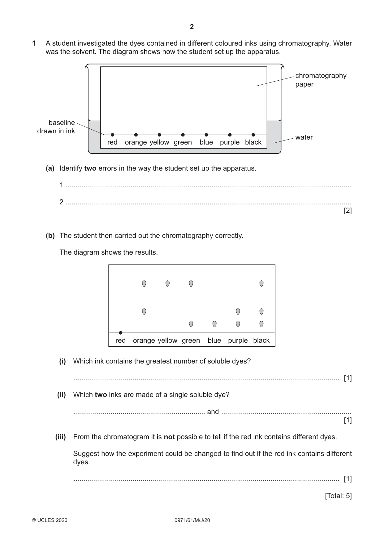 Cambridge IGCSE Chemistry (9-1) 0971 2020 May/June Paper 6 · Variant 1 question paper, page 2 of 8