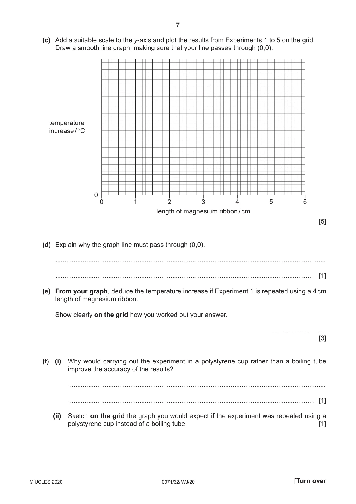 Cambridge IGCSE Chemistry (9-1) 0971 2020 May/June Paper 6 · Variant 2 question paper, page 7 of 12