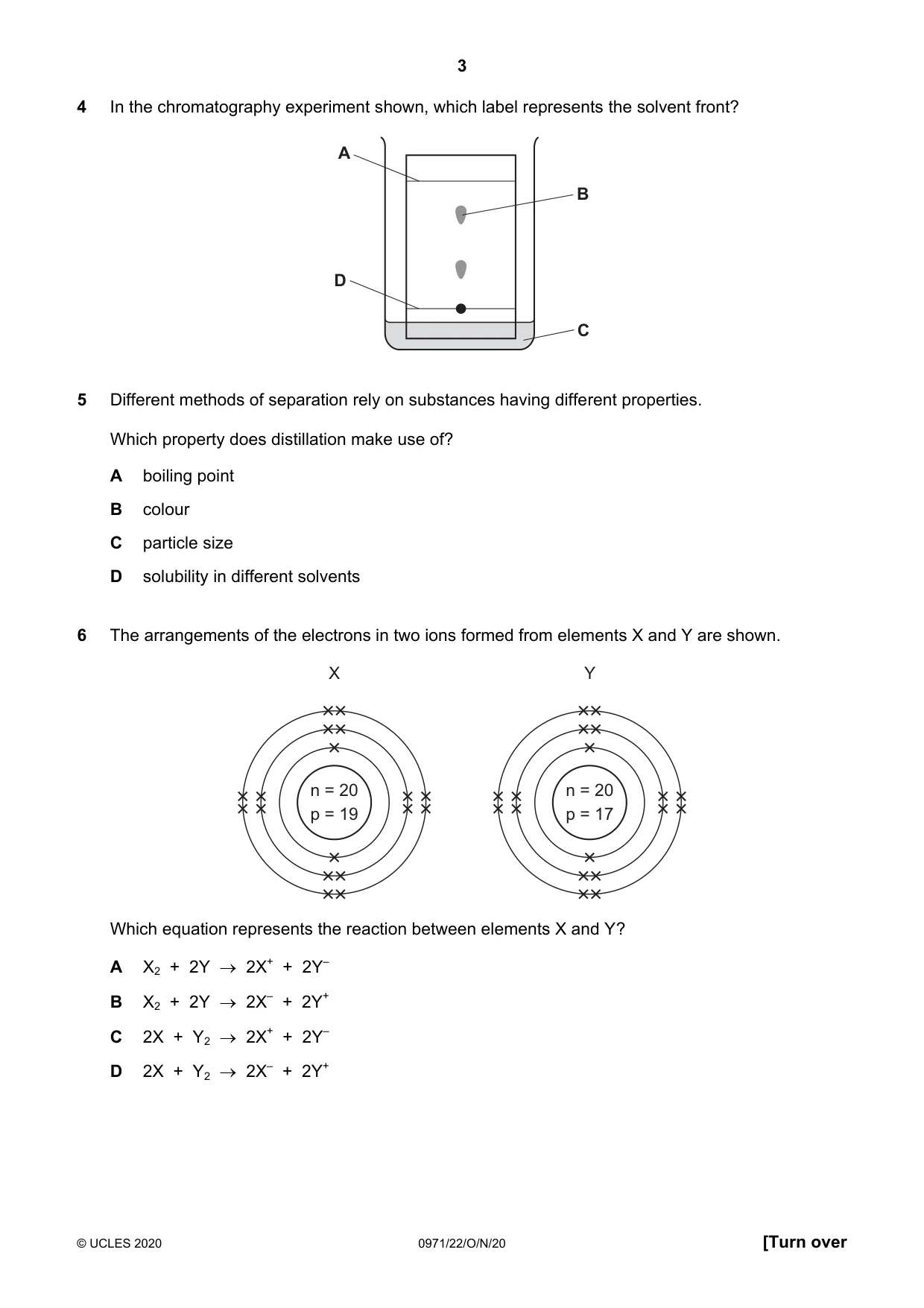 Cambridge IGCSE Chemistry (9-1) 0971 2020 Oct/Nov Paper 2 · Variant 2 question paper, page 3 of 16