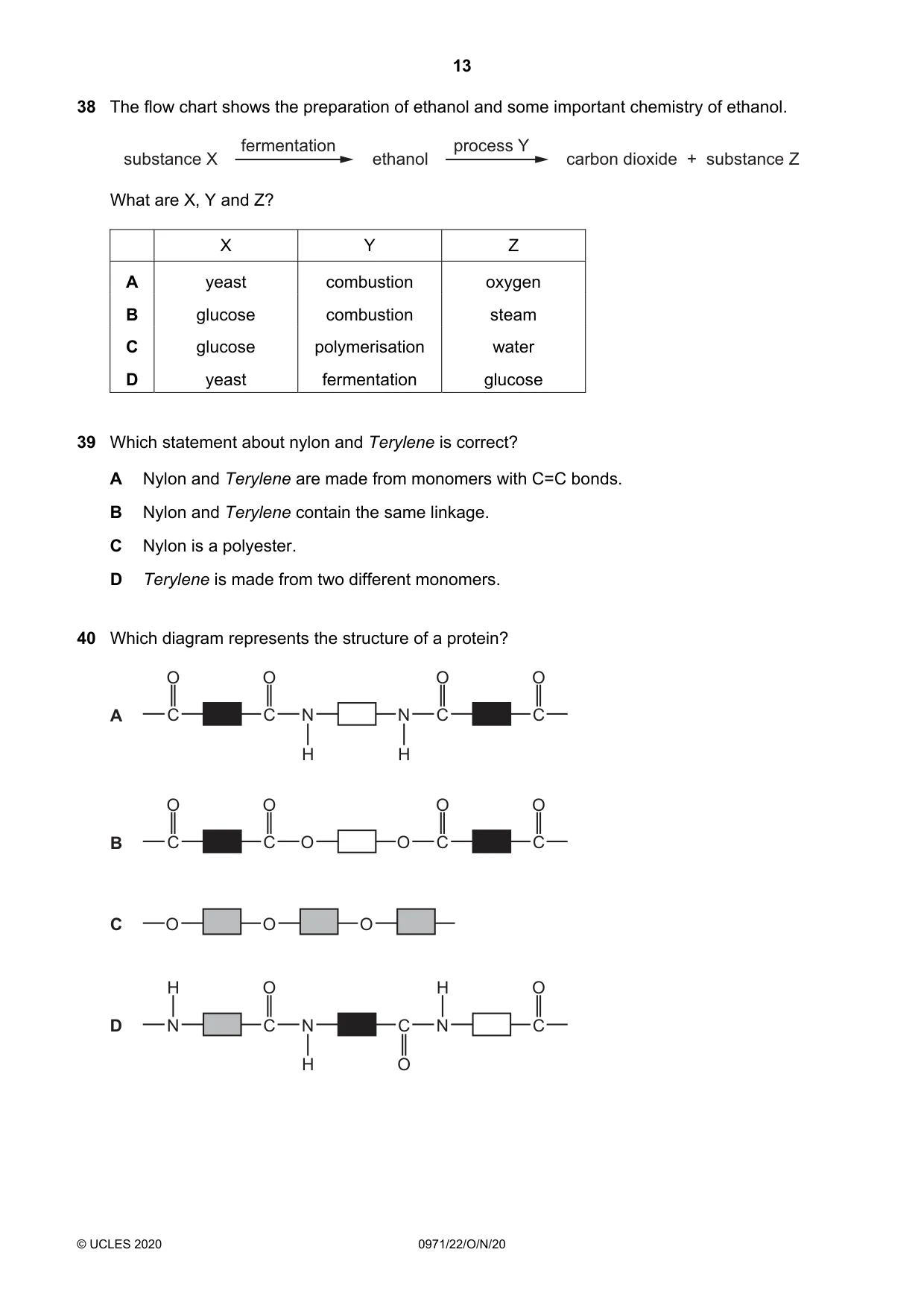 Cambridge IGCSE Chemistry (9-1) 0971 2020 Oct/Nov Paper 2 · Variant 2 question paper, page 13 of 16