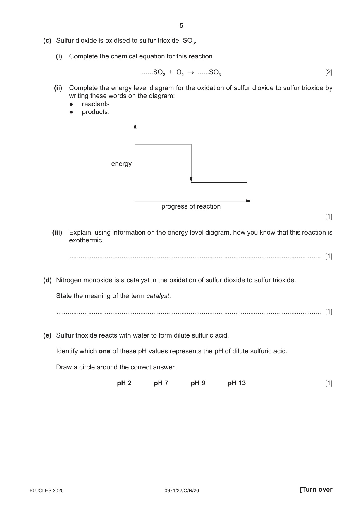 Cambridge IGCSE Chemistry (9-1) 0971 2020 Oct/Nov Paper 3 · Variant 2 question paper, page 5 of 20