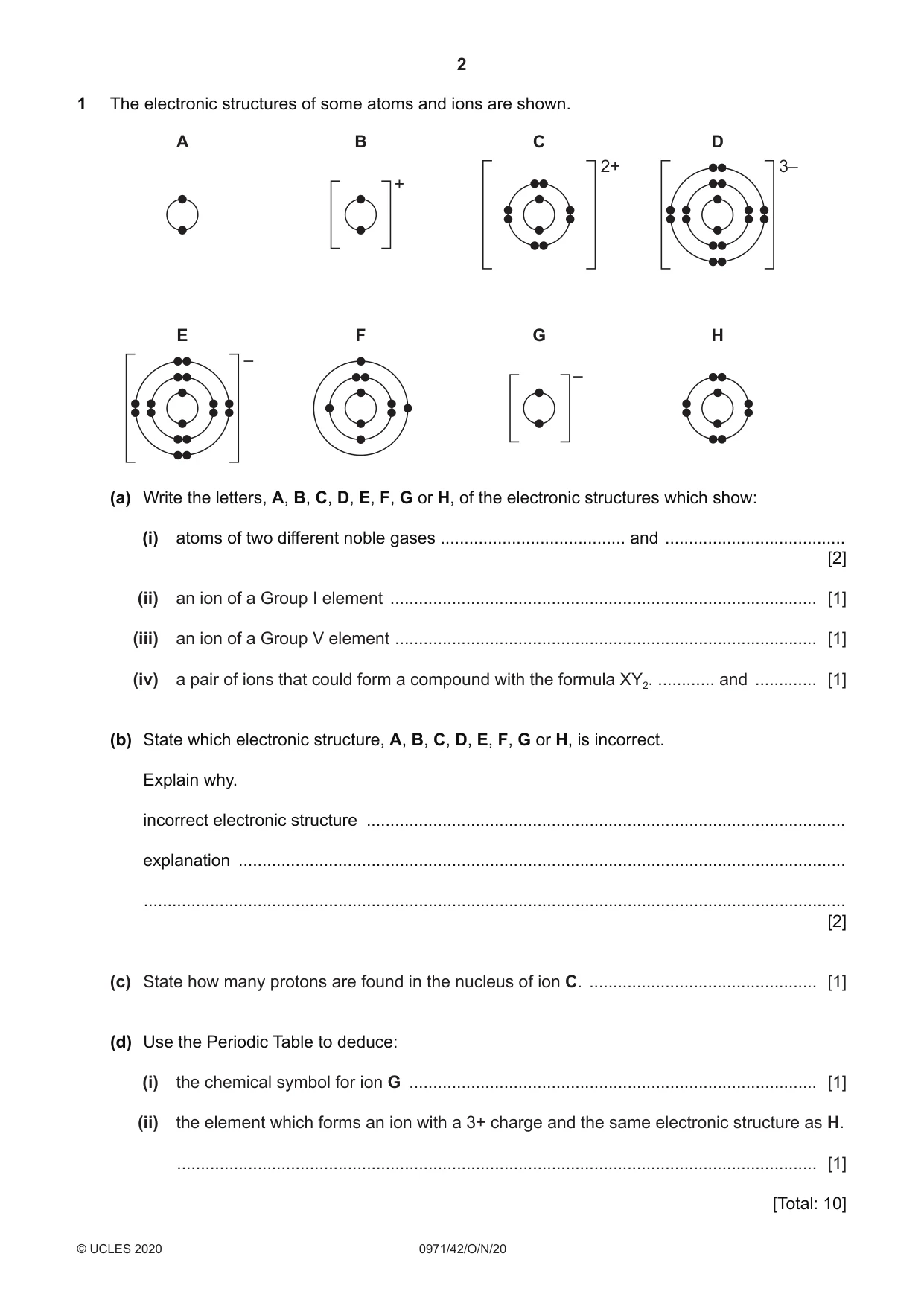 Cambridge IGCSE Chemistry (9-1) 0971 2020 Oct/Nov Paper 4 · Variant 2 question paper, page 2 of 12
